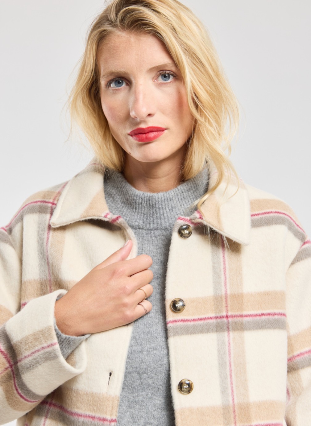Veste Femme Armor Lux - 100% Laine - Couleur Rose Saumon - Taille 42 - Manches Longues - Occasion Excellent état