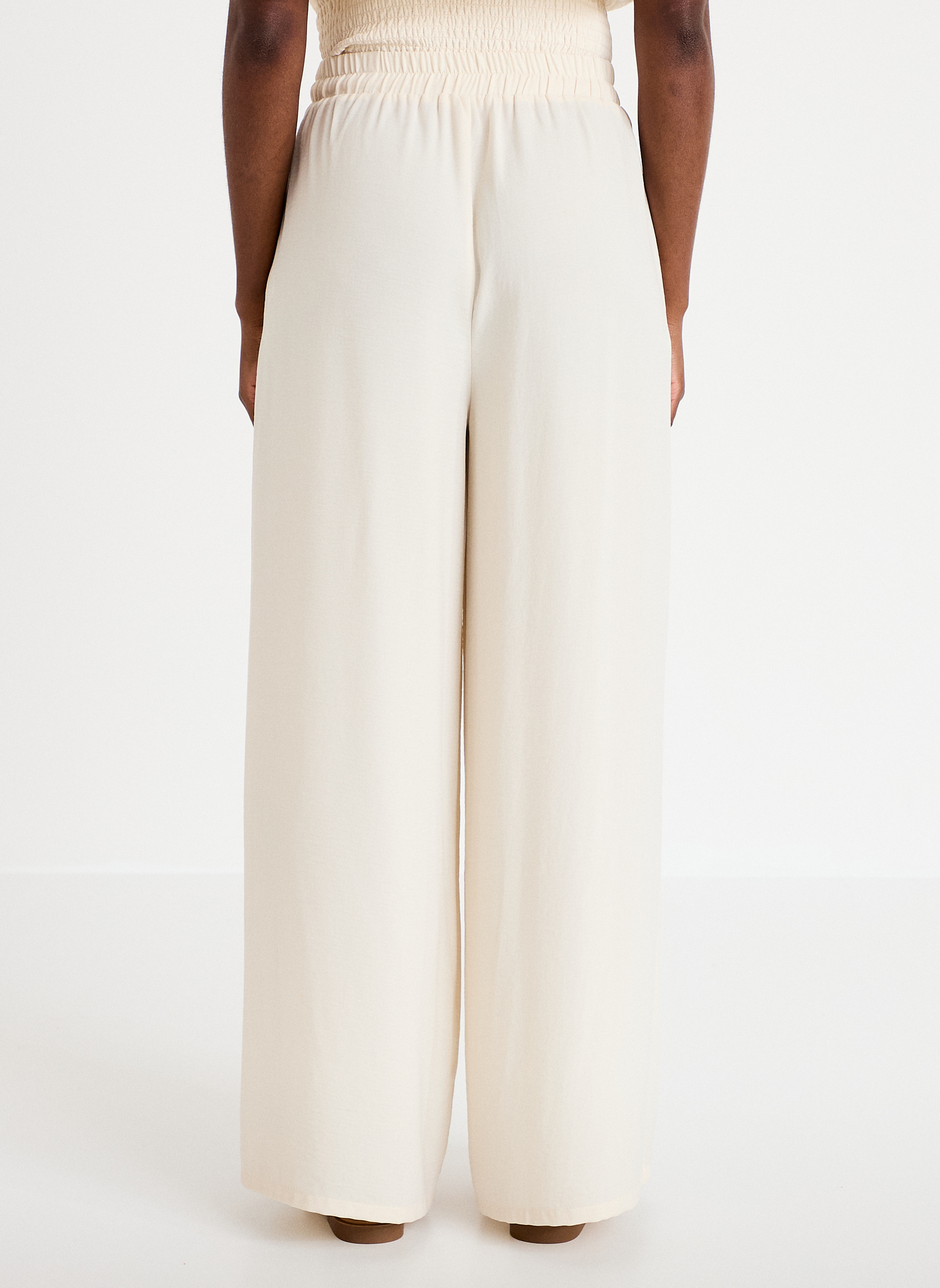 Pantalons droit PALAZZOBAZ femme beige Cache Cache Pantalons droit PALAZZOBAZ femme beige Crème