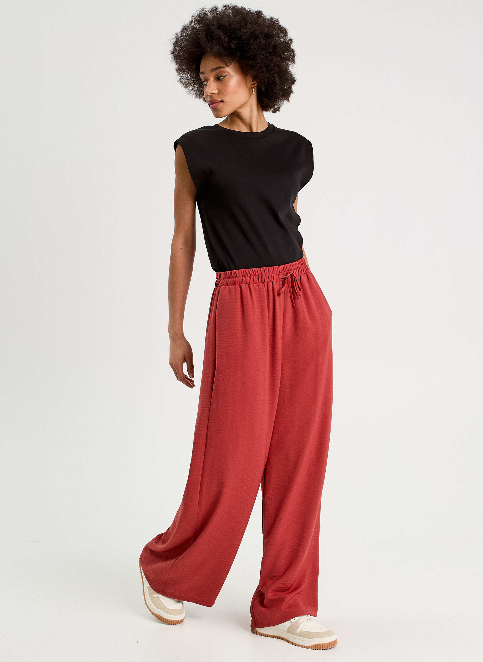 Pantalons droit PALAZZOBAZ femme rouge Cache Cache Pantalons droit PALAZZOBAZ femme rouge Rouge