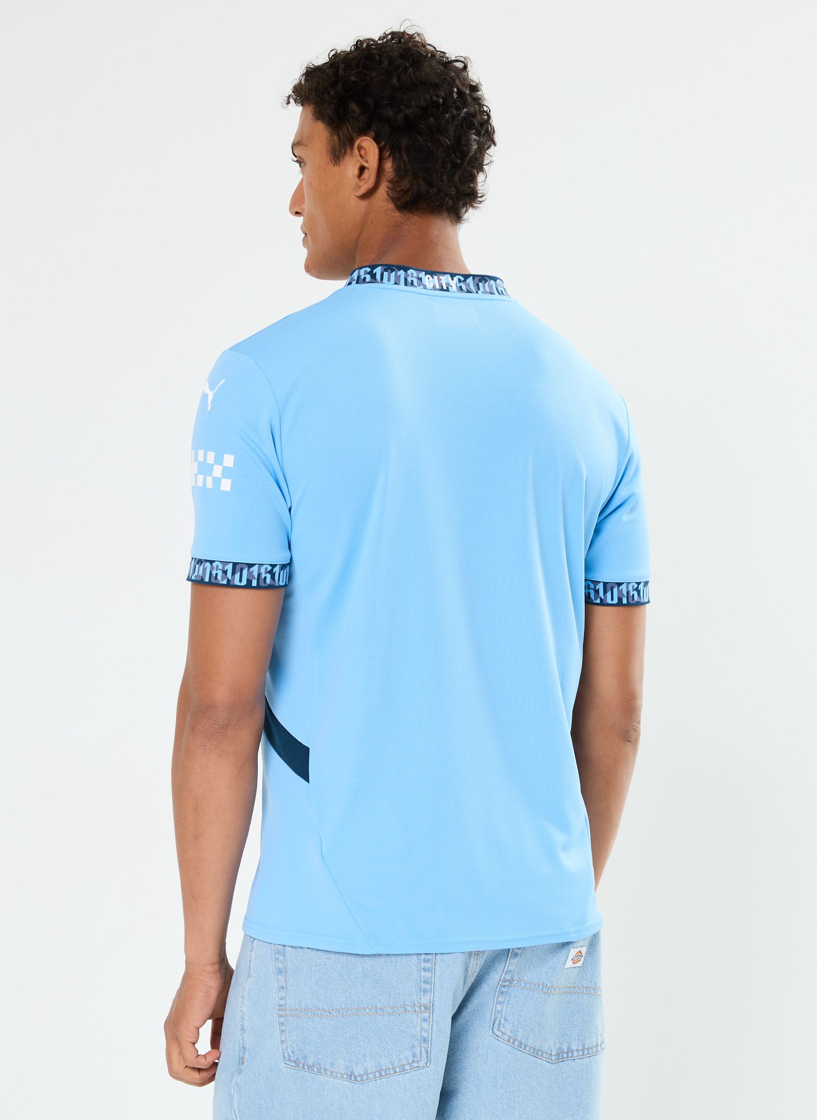 Tee-shirts manches courtes Maillot de foot Manchester City replica homme bleu Puma Tee-shirts manches courtes Maillot de foot Manchester City replica homme bleu Team Light Blue-Marine Blue