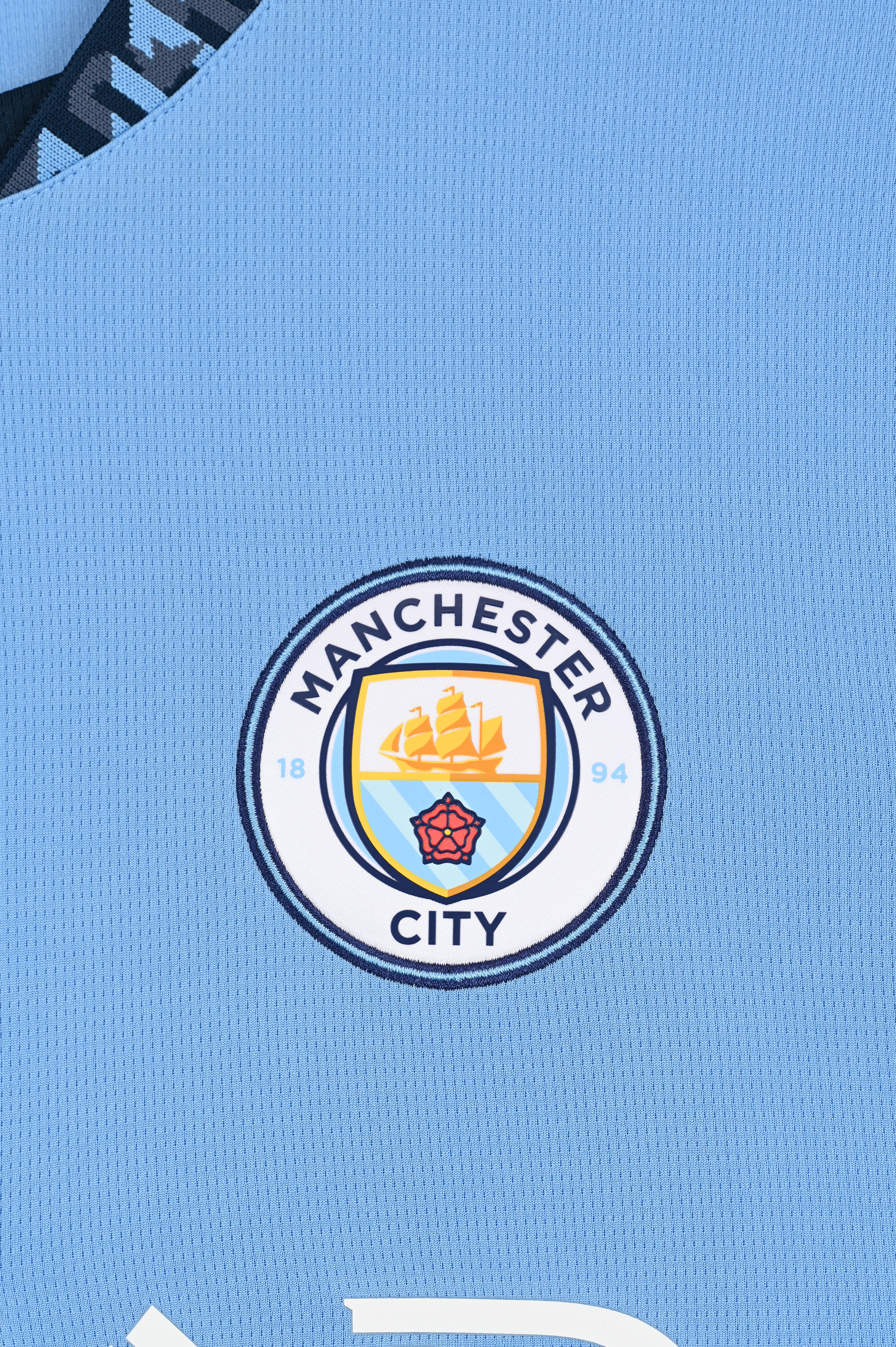 Tee-shirts manches courtes Maillot de foot Manchester City replica homme bleu Puma Tee-shirts manches courtes Maillot de foot Manchester City replica homme bleu Team Light Blue-Marine Blue