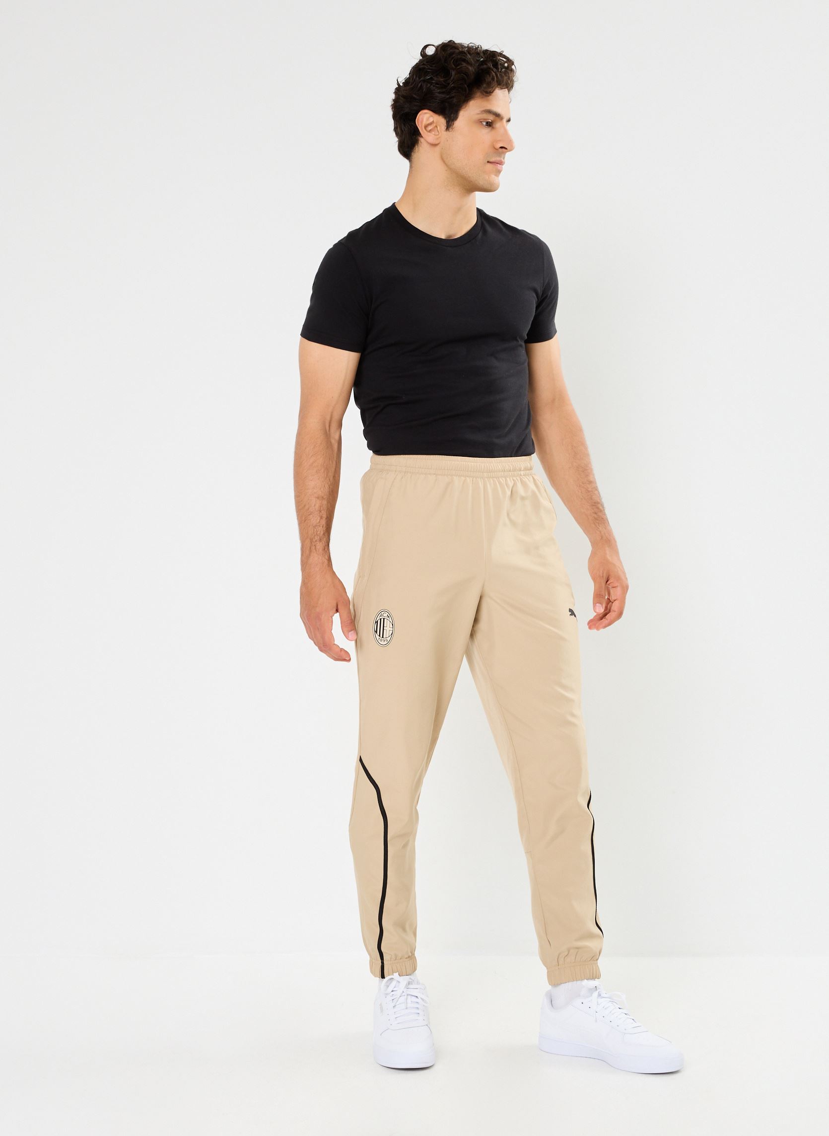 Joggings Pantalon de foot woven AC Milan homme beige Puma Joggings Pantalon de foot woven AC Milan homme beige Prairie Tan-PUMA Black