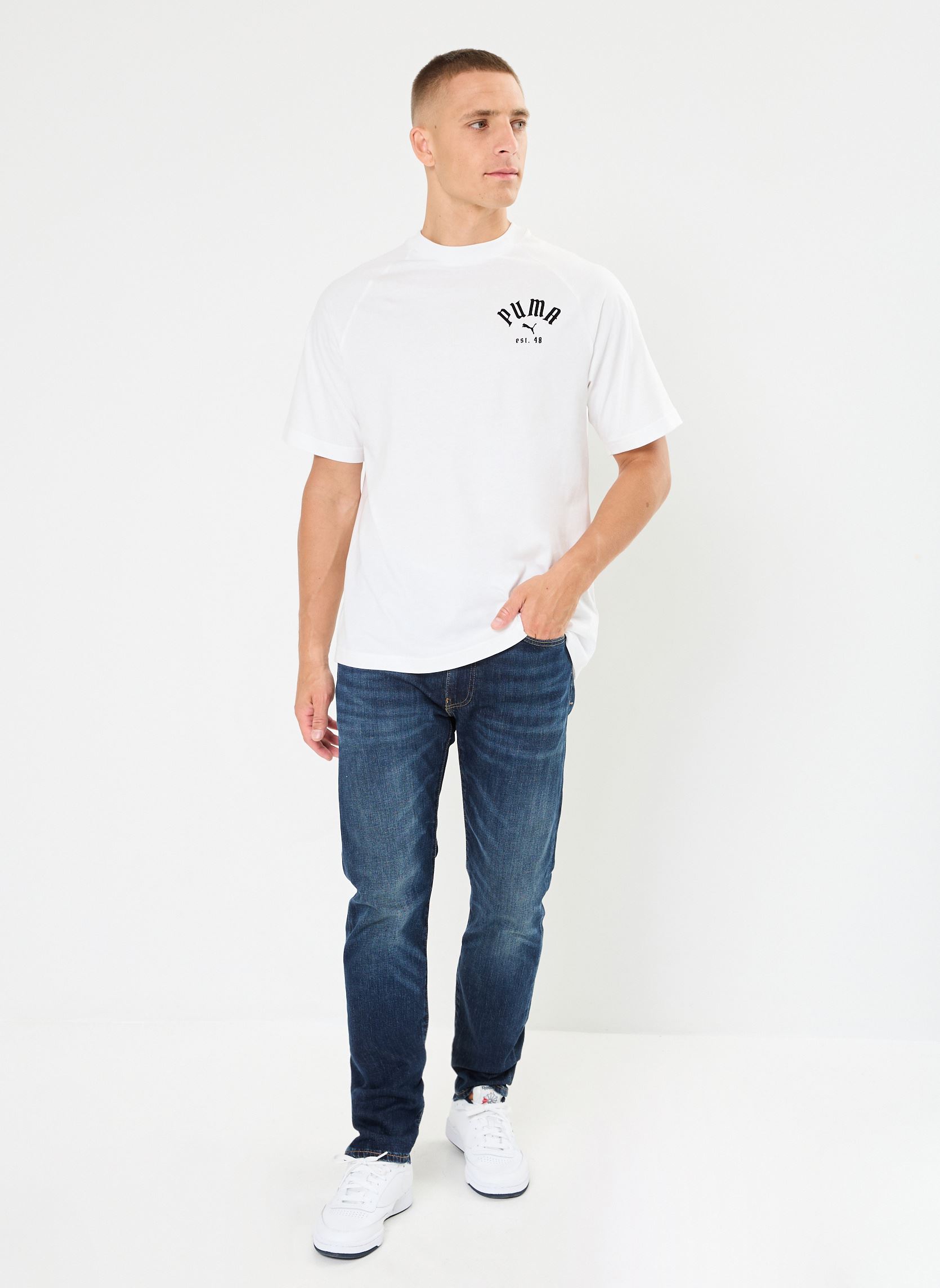 Tee-shirts manches courtes M CLA PLAYPA TEE homme blanc Puma Tee-shirts manches courtes M CLA PLAYPA TEE homme blanc Puma White