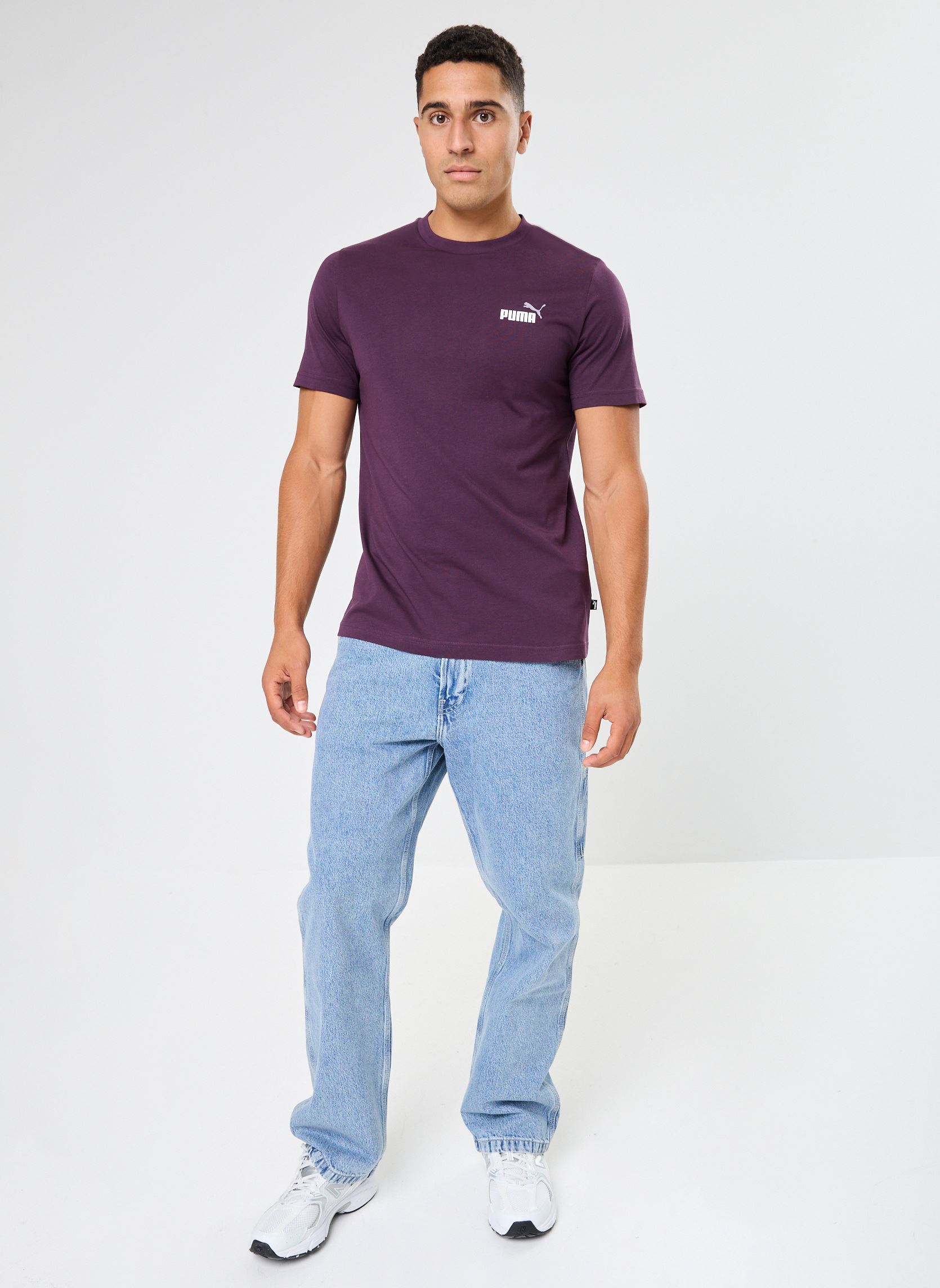 Tee-shirts manches courtes M ESS+2CO SLOGO TEE homme violet Puma Tee-shirts manches courtes M ESS+2CO SLOGO TEE homme violet MIDNIGHT PLUM