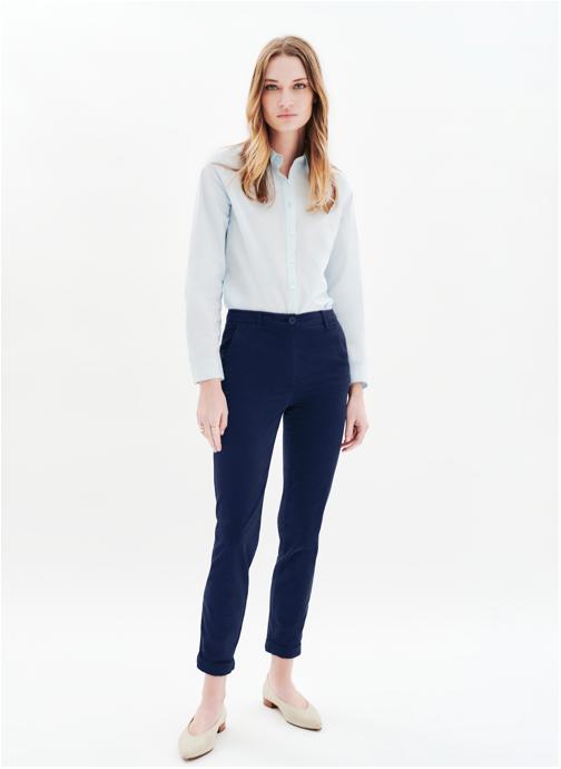 Caroll Pantalons droit PK011-ADELMOB femme bleu