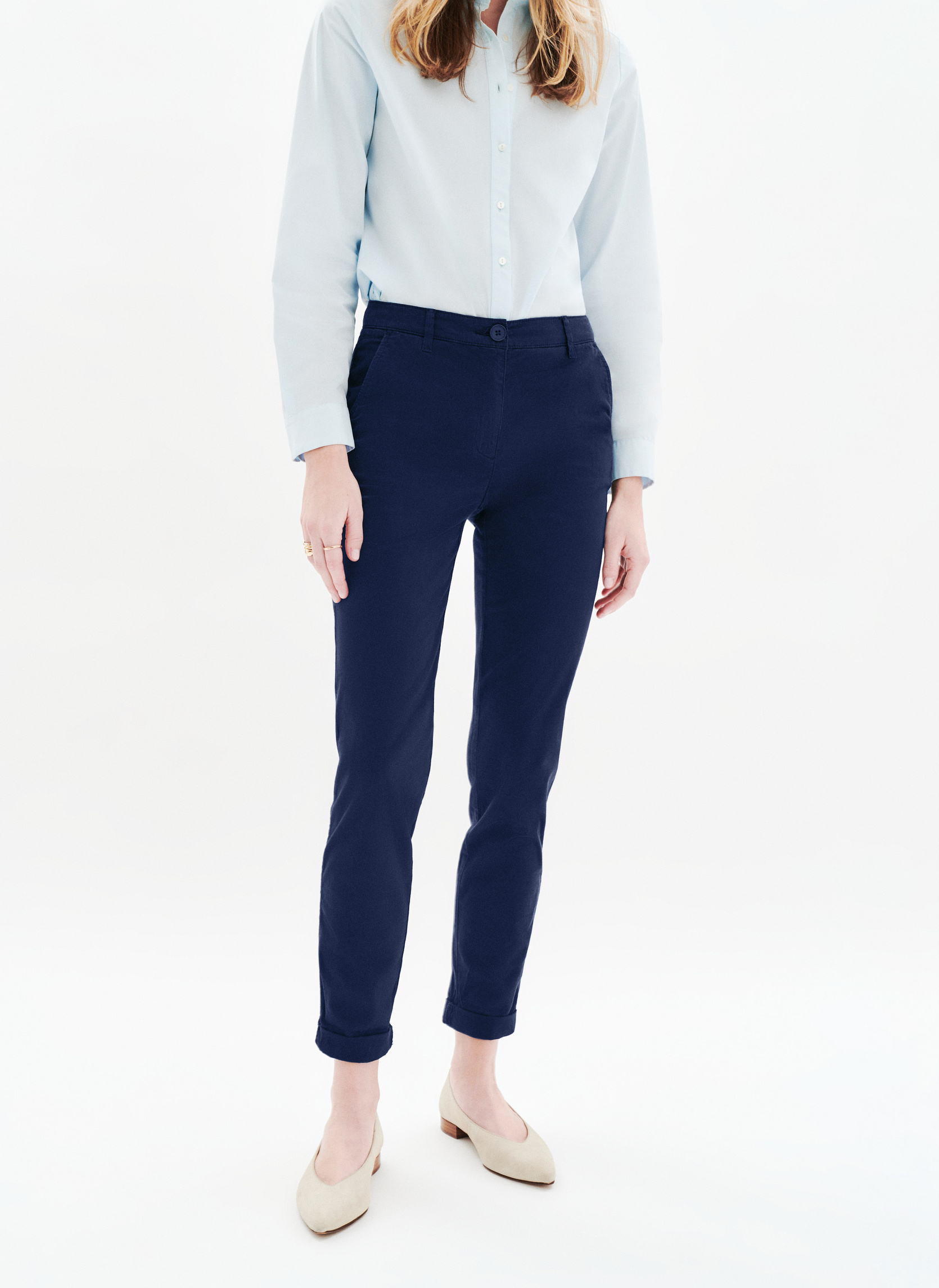 Pantalons droit Pantalons - PK011-ADELMOB femme bleu Caroll Pantalons droit Pantalons - PK011-ADELMOB femme bleu Bleu marine