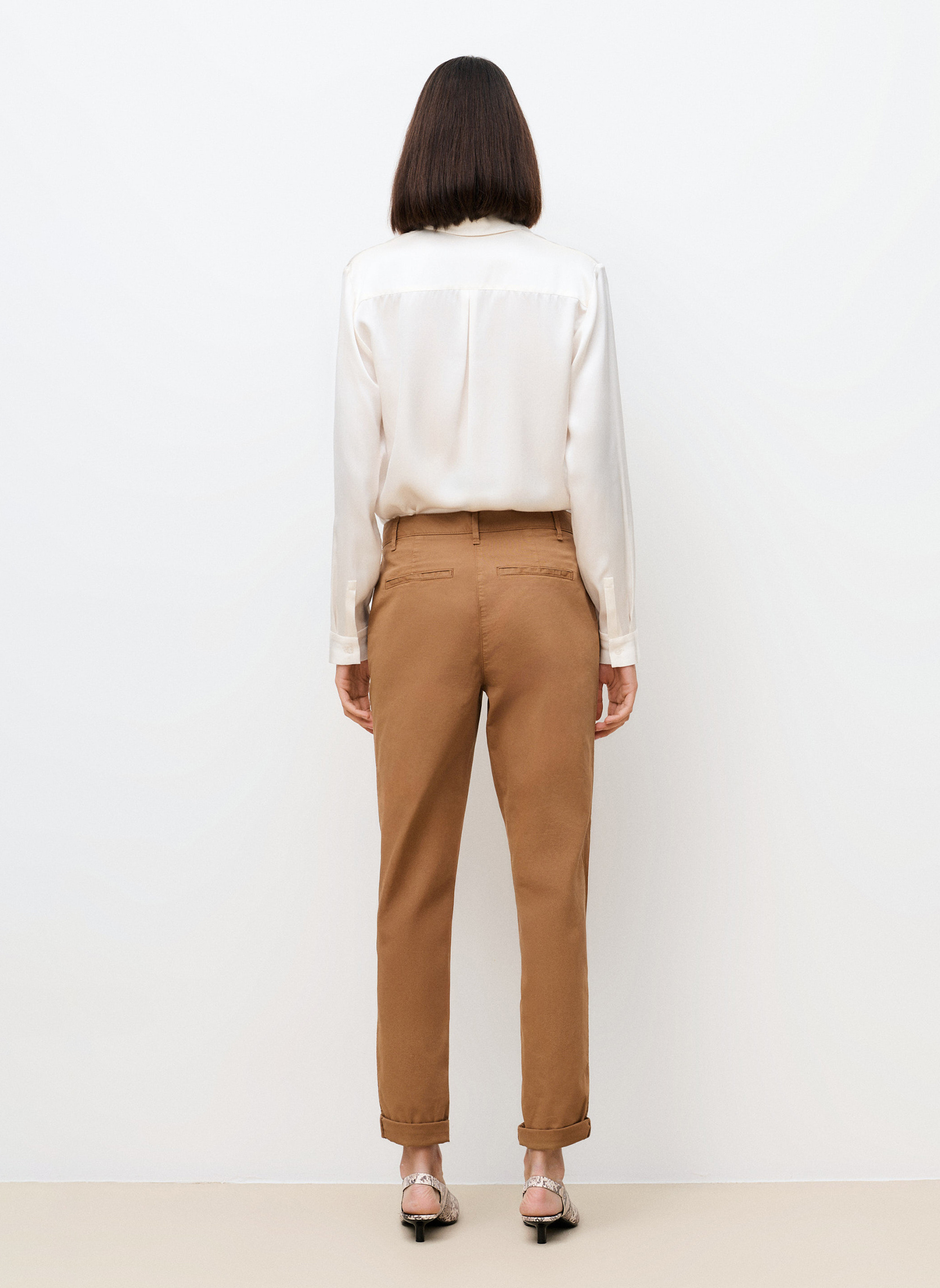 Pantalons droit Pantalons - PK011-ADELMOB femme marron Caroll Pantalons droit Pantalons - PK011-ADELMOB femme marron Marron