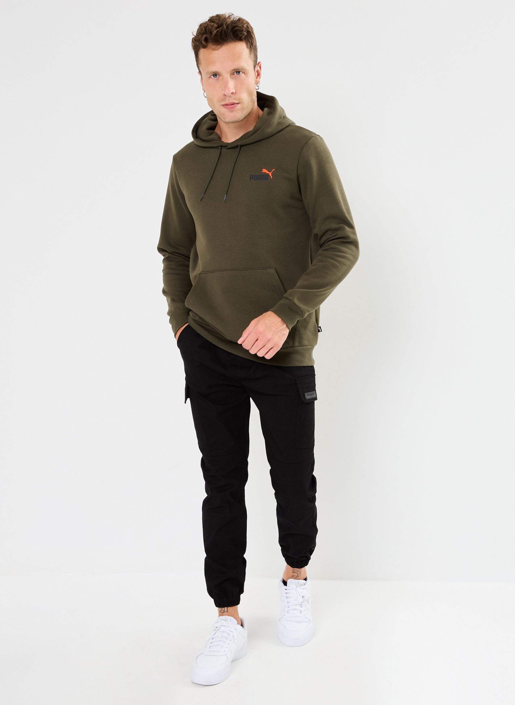 Kapuzenpullover M ESS+2CO SLOGO HDY FL herren grün Puma Kapuzenpullover M ESS+2CO SLOGO HDY FL herren grün Dark Olive