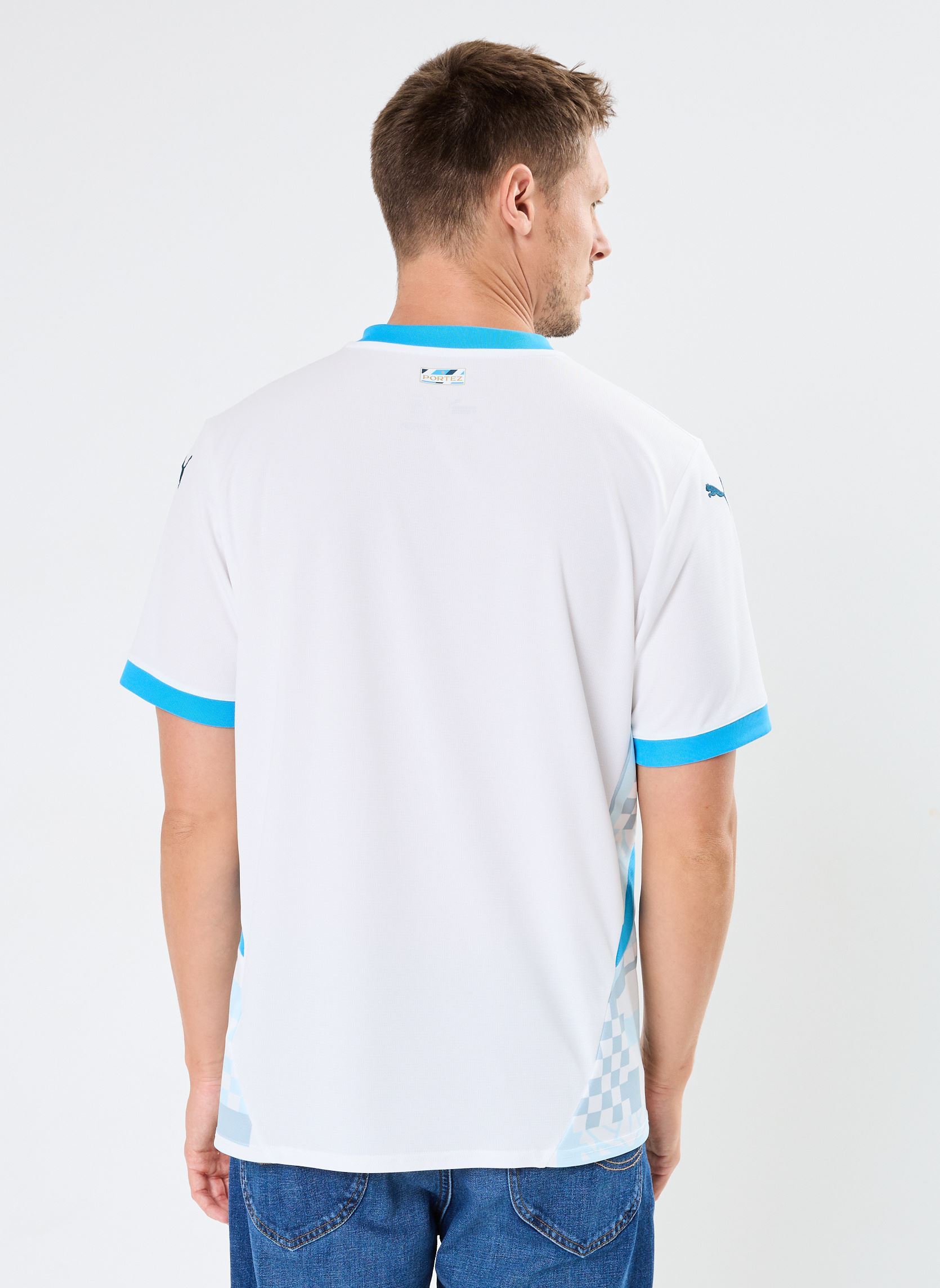 Tee-shirts manches courtes Maillot de foot Olympique de Marseille r homme blanc Puma Tee-shirts manches courtes Maillot de foot Olympique de Marseille r homme blanc PUMA White-Bleu Azur
