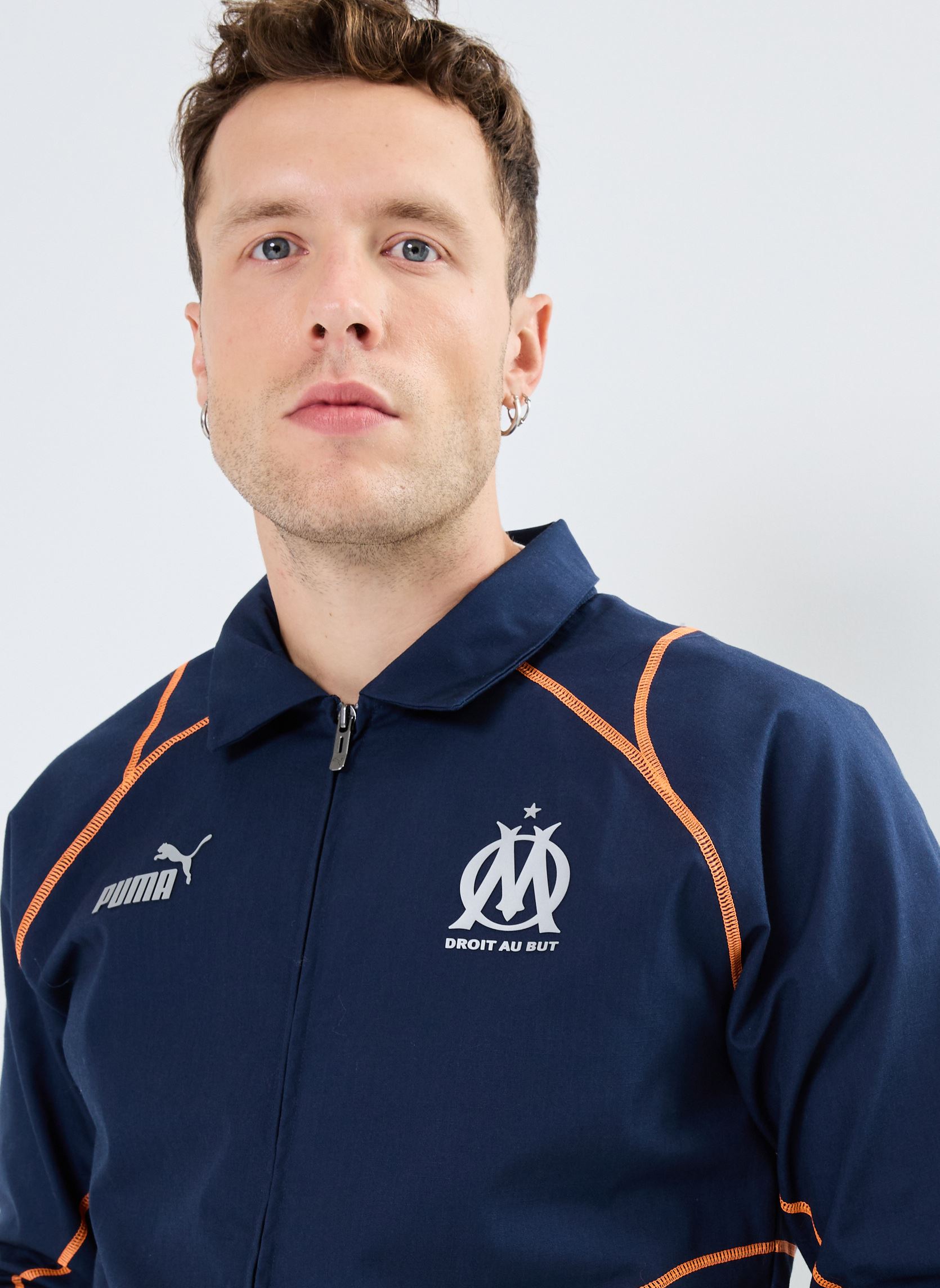 Giacche da tuta Veste de foot Olympique de Marseille uomo blu Puma Giacche da tuta Veste de foot Olympique de Marseille uomo blu Club Navy-Fluro Orange Pes