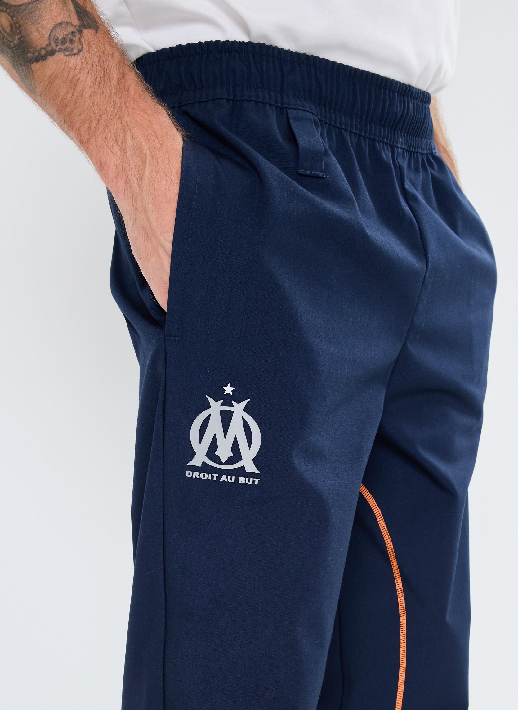 Joggers Pantalon de foot Olympique de Marseille hombre azul Puma Joggers Pantalon de foot Olympique de Marseille hombre azul Club Navy-Fluro Orange Pes