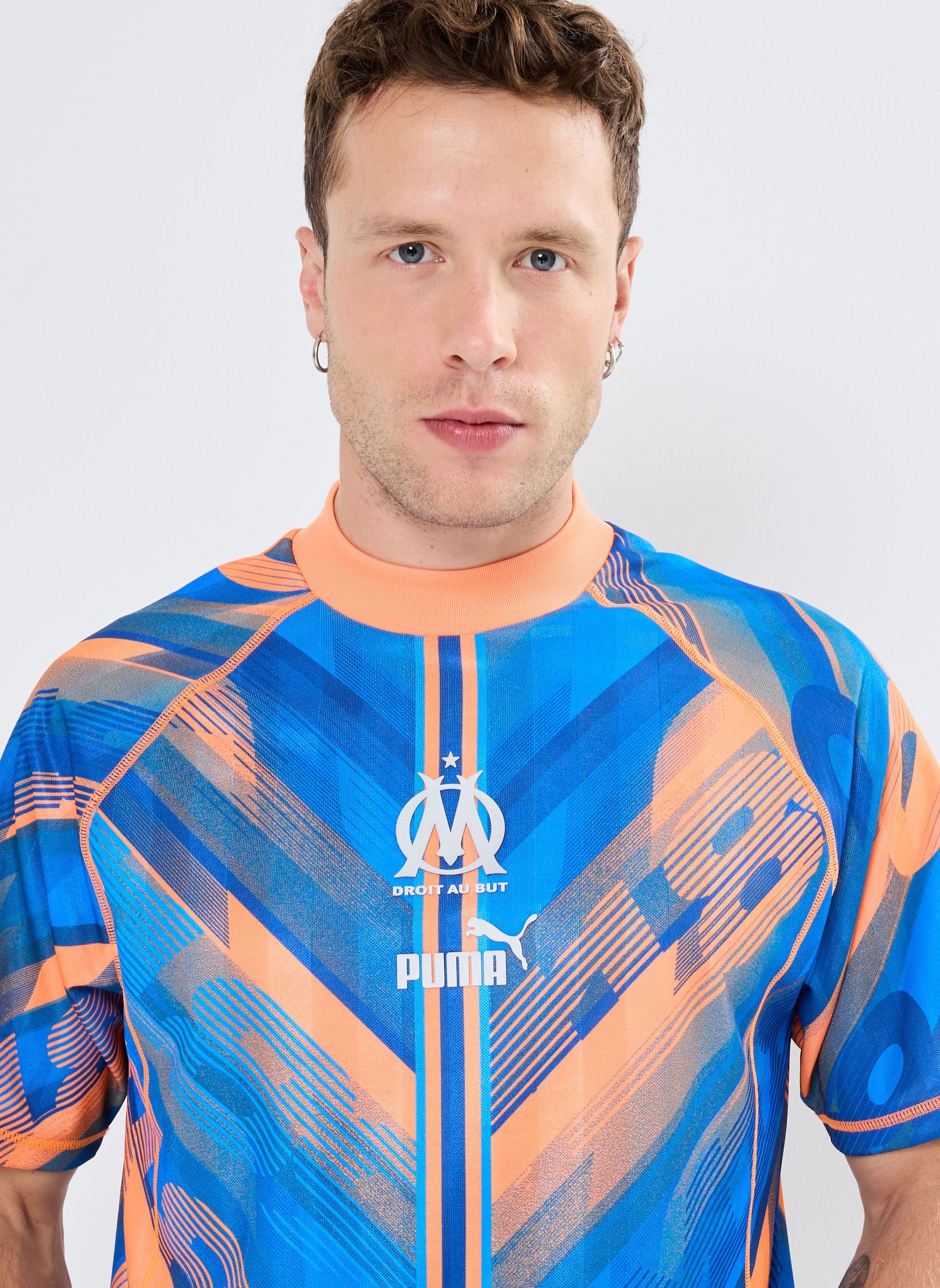 Tee-shirts manches courtes Maillot de foot Olympique de Marseille r homme multicolore Puma Tee-shirts manches courtes Maillot de foot Olympique de Marseille r homme multicolore FLURO ORANGE PES-RACING BLUE