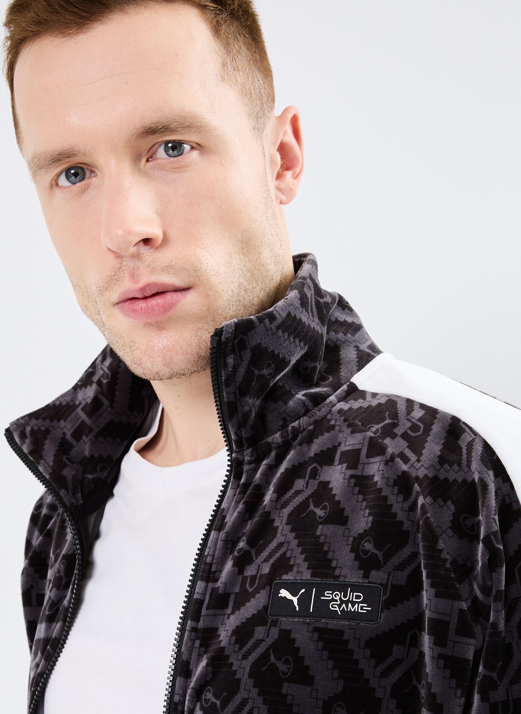 Trainingsvest PUMA X SQUID GAME JKT.BLK heren zwart Puma Trainingsvest PUMA X SQUID GAME JKT.BLK heren zwart Puma Black