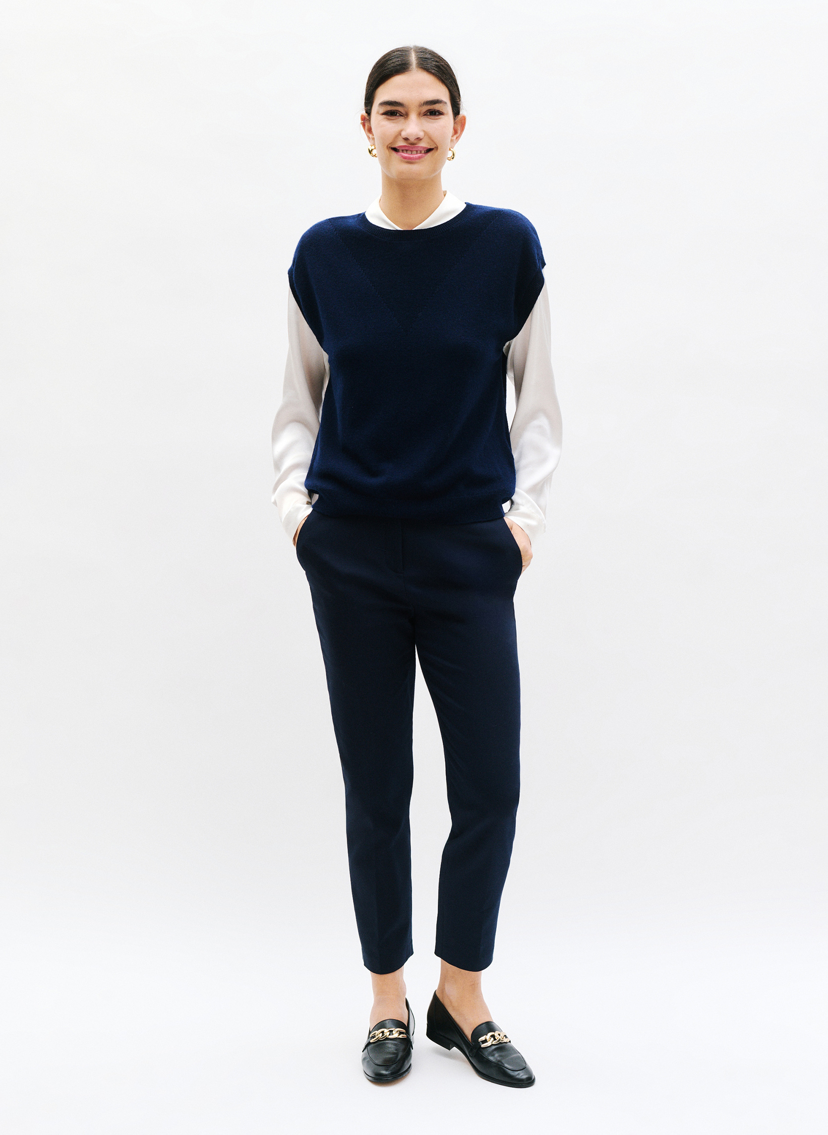 Pantalons droit 241P-PSIDIKO2 femme bleu Caroll Pantalons droit 241P-PSIDIKO2 femme bleu Bleu marine