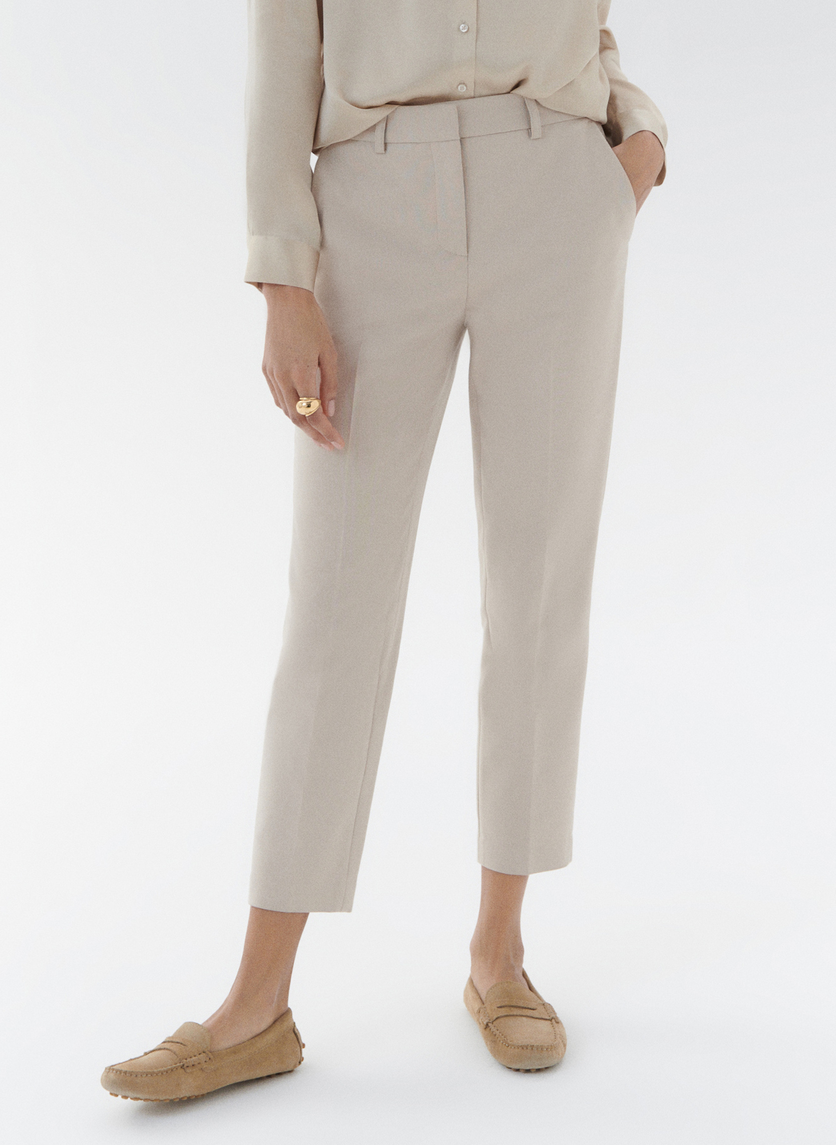 Pantalons droit 241P-PSIDIKO2 femme beige Caroll Pantalons droit 241P-PSIDIKO2 femme beige Beige