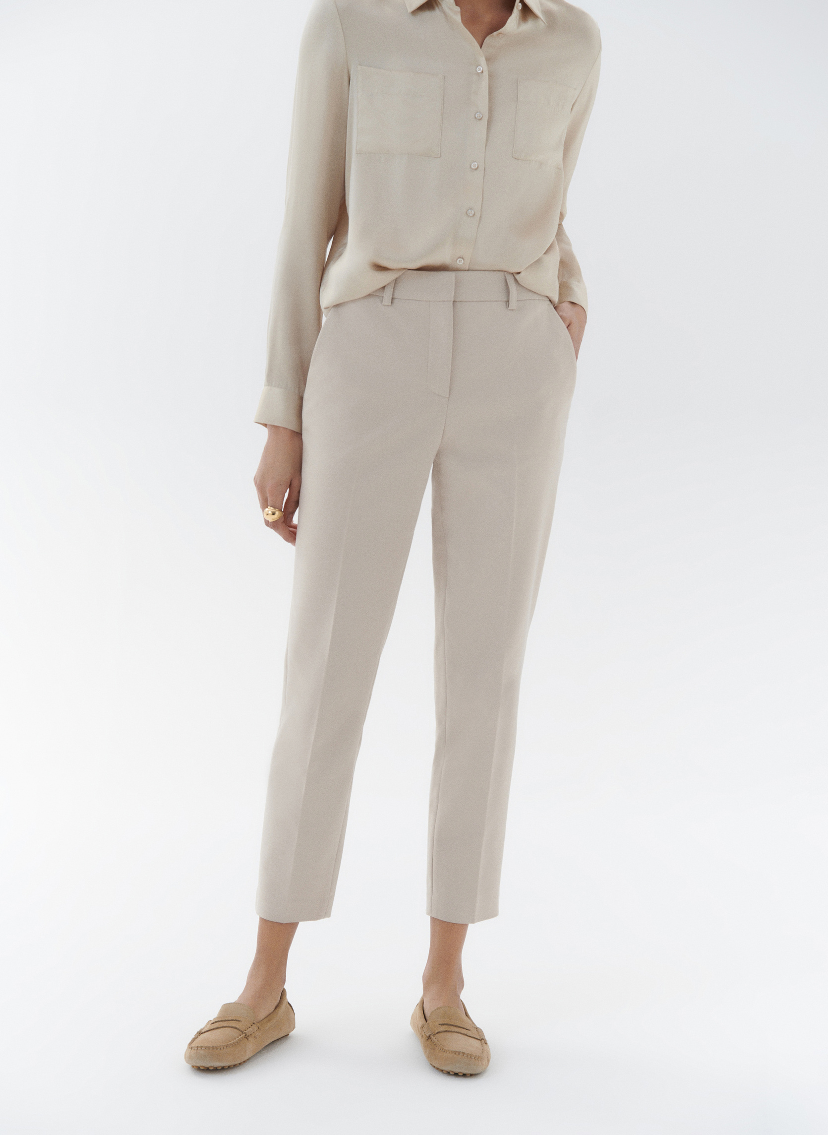 Pantalons droit 241P-PSIDIKO2 femme beige Caroll Pantalons droit 241P-PSIDIKO2 femme beige Beige