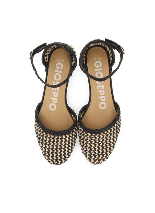730665 Gioseppo Ball&mocc - Ballerines Bicolores En Cuir Tressé Avec Fermeture ...