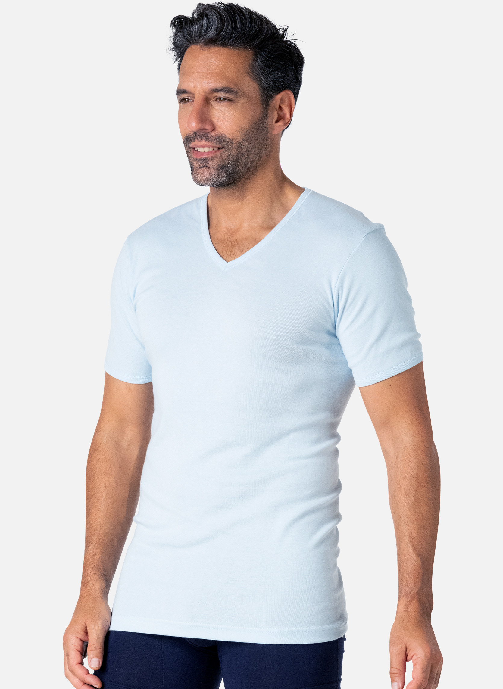 Tee-shirts PUR COTON 80 ANS homme bleu Eminence Tee-shirts PUR COTON 80 ANS homme bleu Bleu