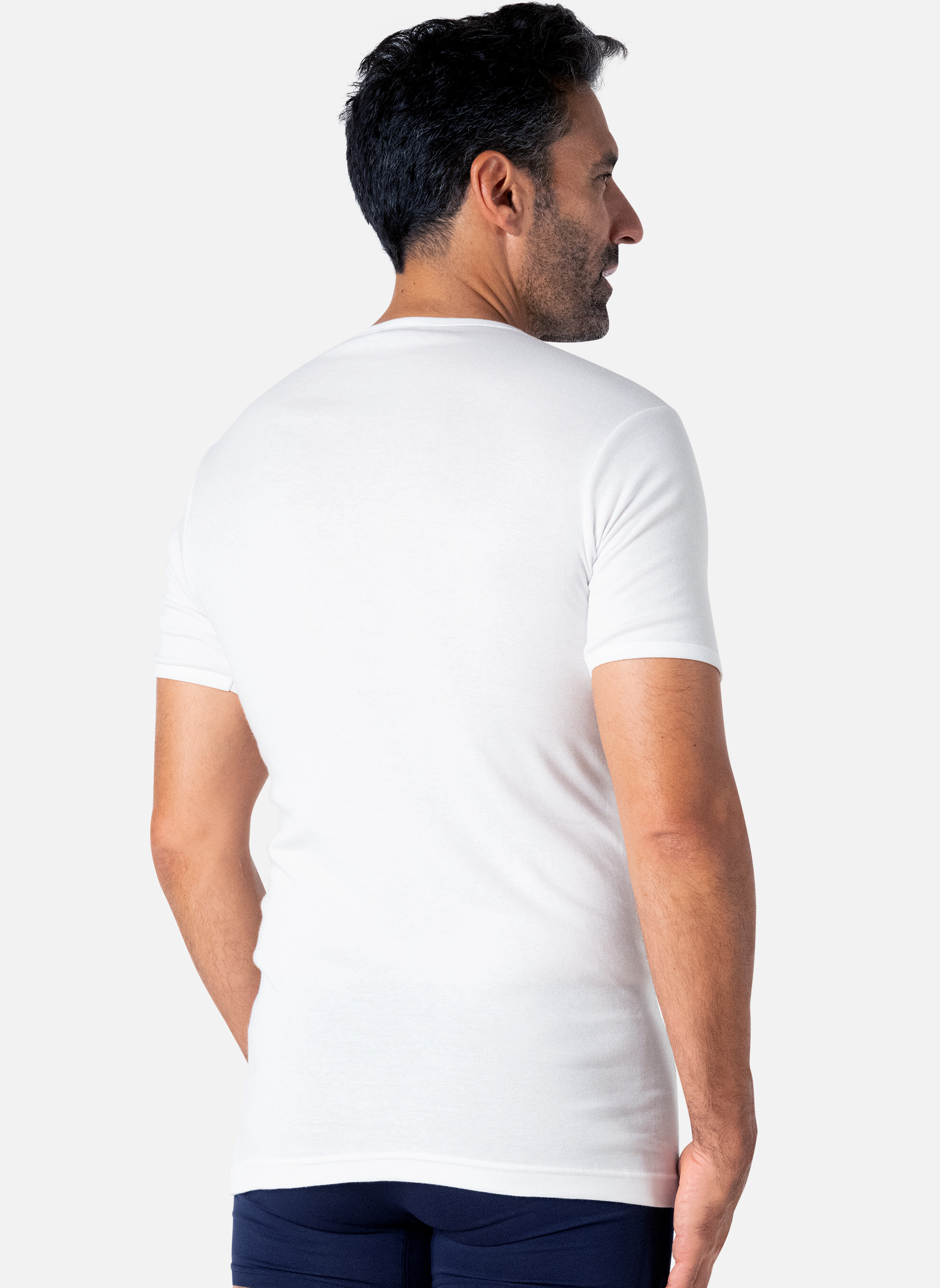 Lot De 4 T-Shirts Col V Eminence Homme - 100% Coton Peigné Premium - Blanc - Confort Et Qualité Française