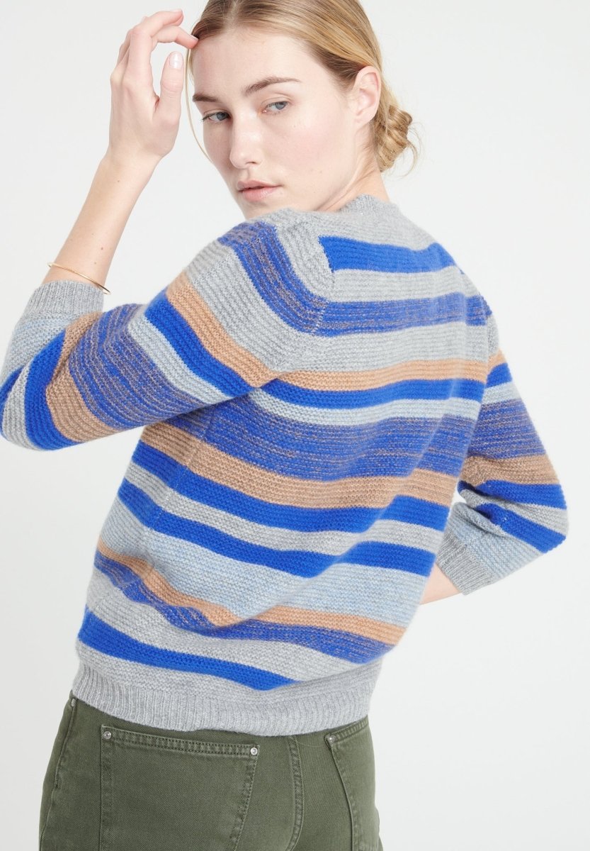 Gilets Cardigan col V manches 3/4 femme en cachemire 6 fils - MIA 11 femme multicolore Studio Cashmere8 Gilets Cardigan col V manches 3/4 femme en cachemire 6 fils - MIA 11 femme multicolore Multicouleur