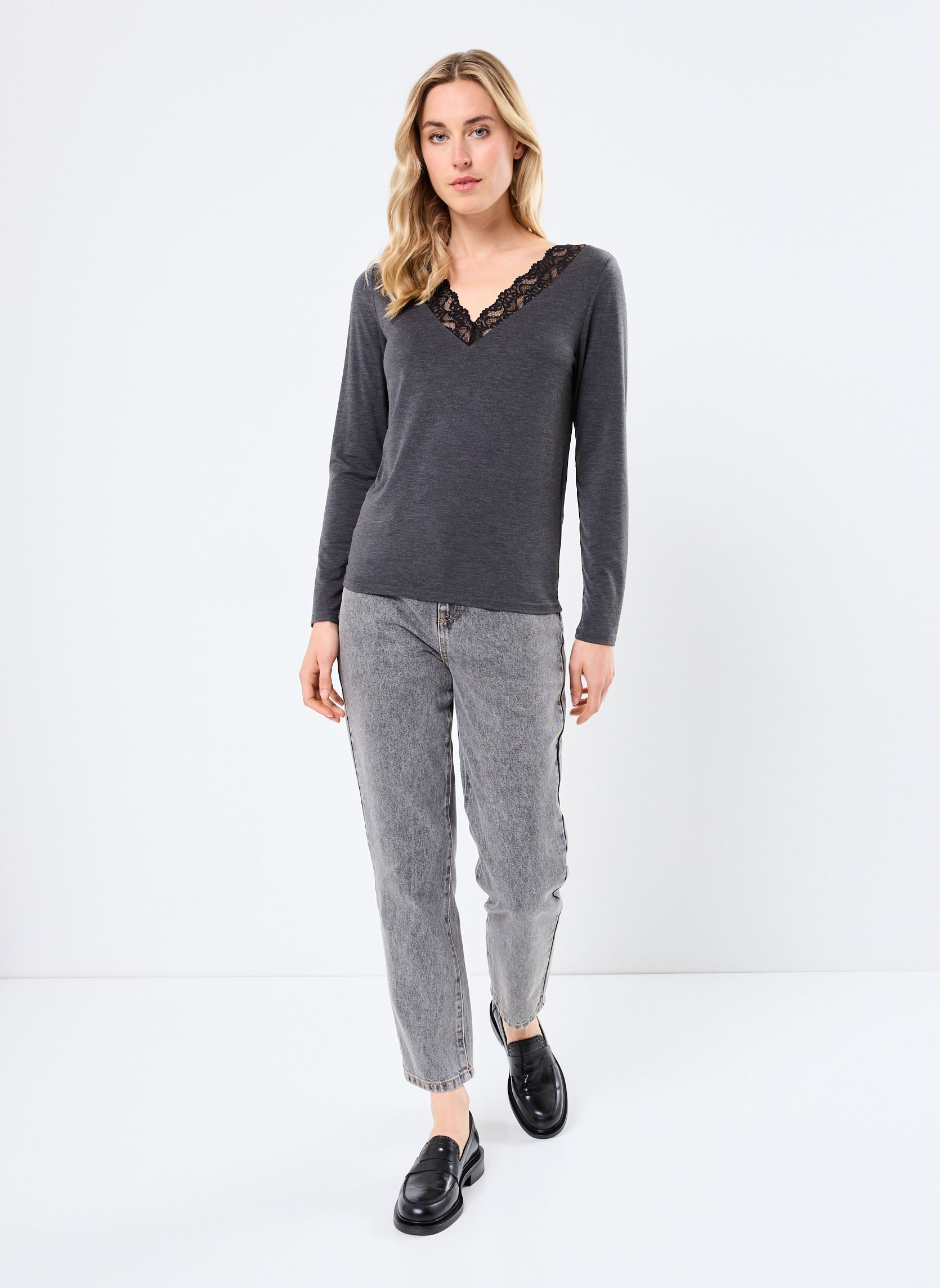 Tee-shirts manches longues TERMIV femme gris Georgia Rose Tee-shirts manches longues TERMIV femme gris MELANGE ANTHRACITE GREY