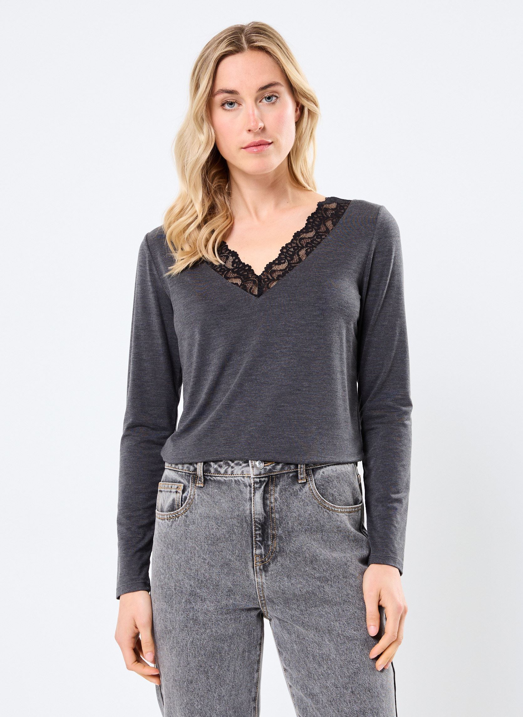 Tee-shirts manches longues TERMIV femme gris Georgia Rose Tee-shirts manches longues TERMIV femme gris MELANGE ANTHRACITE GREY