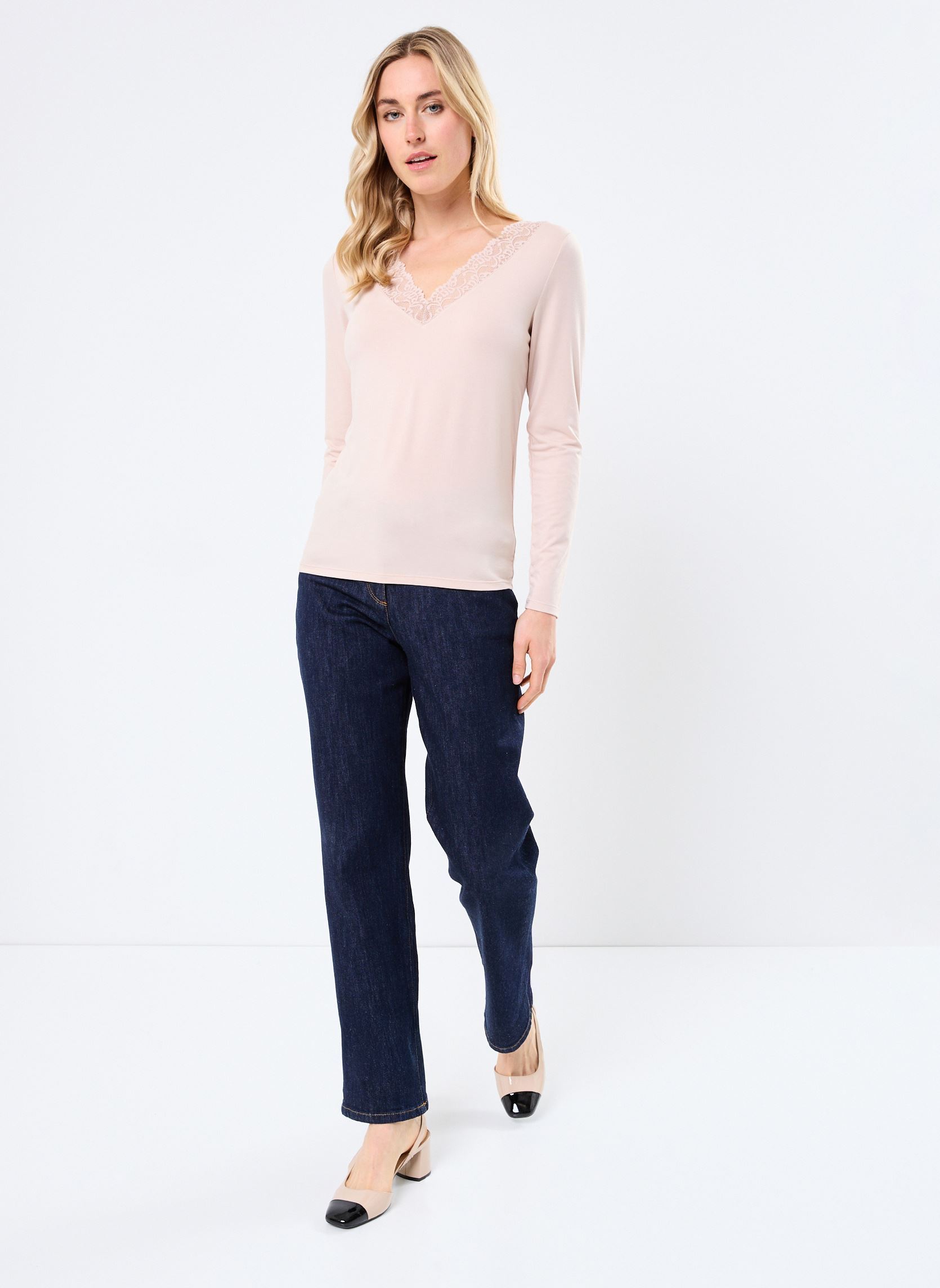 Tee-shirts manches longues TERMIV femme beige Georgia Rose Tee-shirts manches longues TERMIV femme beige MOONLIGHT