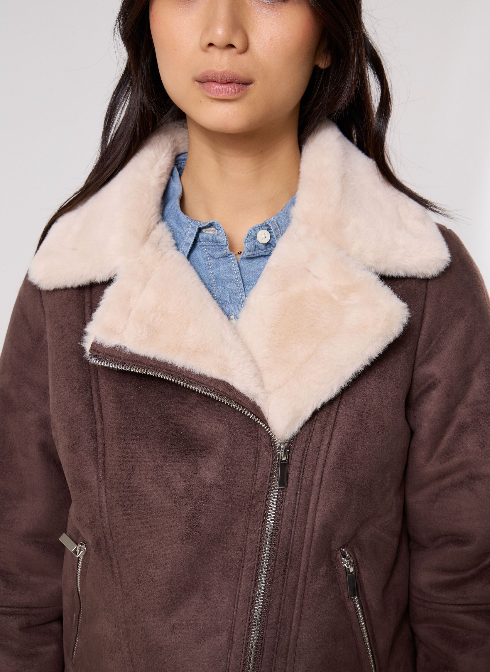 Vestes VFOURRURE femme marron MADE BY Vestes VFOURRURE femme marron DARK BROWN NATURAL FUR