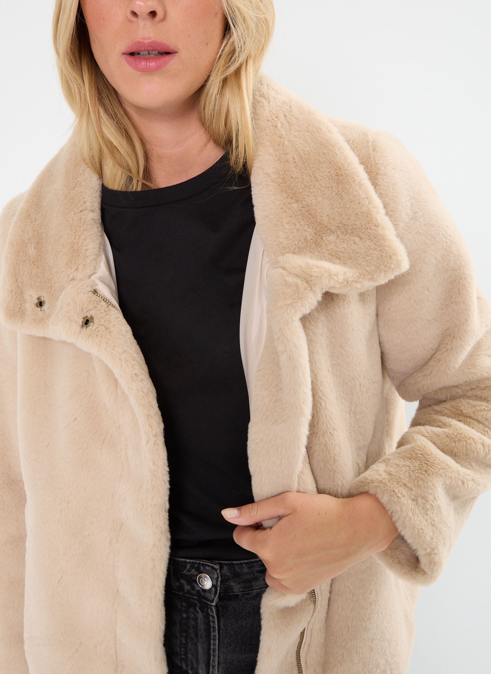 Vestes fourrure VDOU femme beige MADE BY Vestes fourrure VDOU femme beige FEATHER GRAY