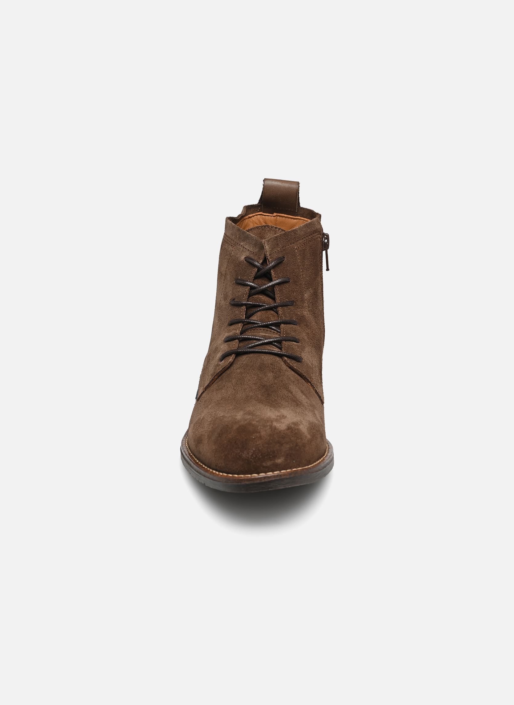 Bottines à lacets Ferol homme marron Pellet Bottines à lacets Ferol homme marron velours chocolat