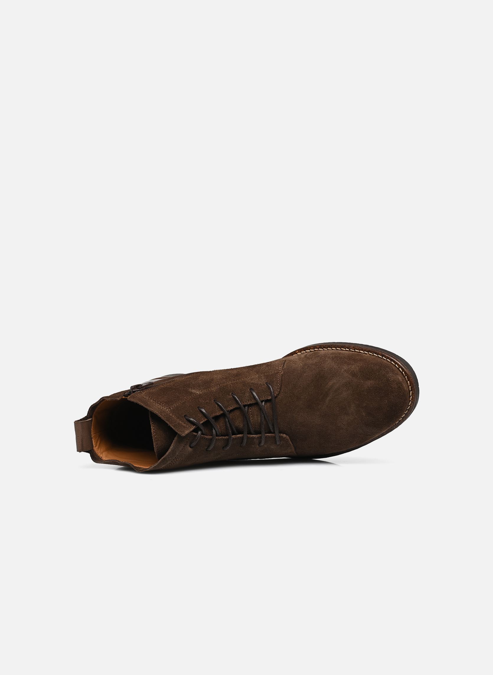 Bottines à lacets Ferol homme marron Pellet Bottines à lacets Ferol homme marron velours chocolat