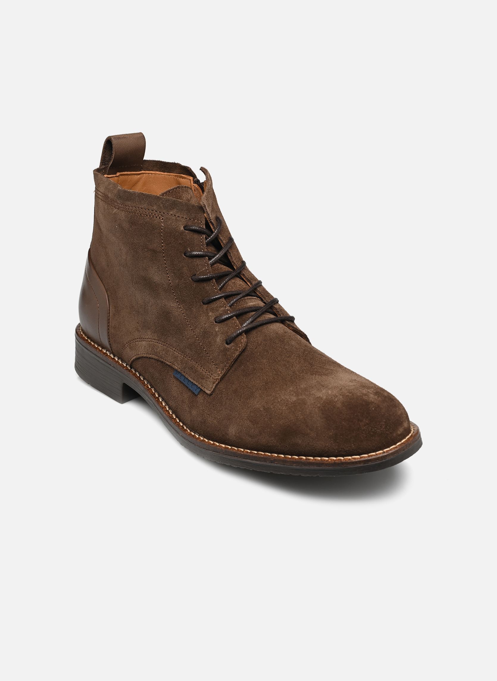 Bottines à lacets Ferol homme marron Pellet Bottines à lacets Ferol homme marron velours chocolat