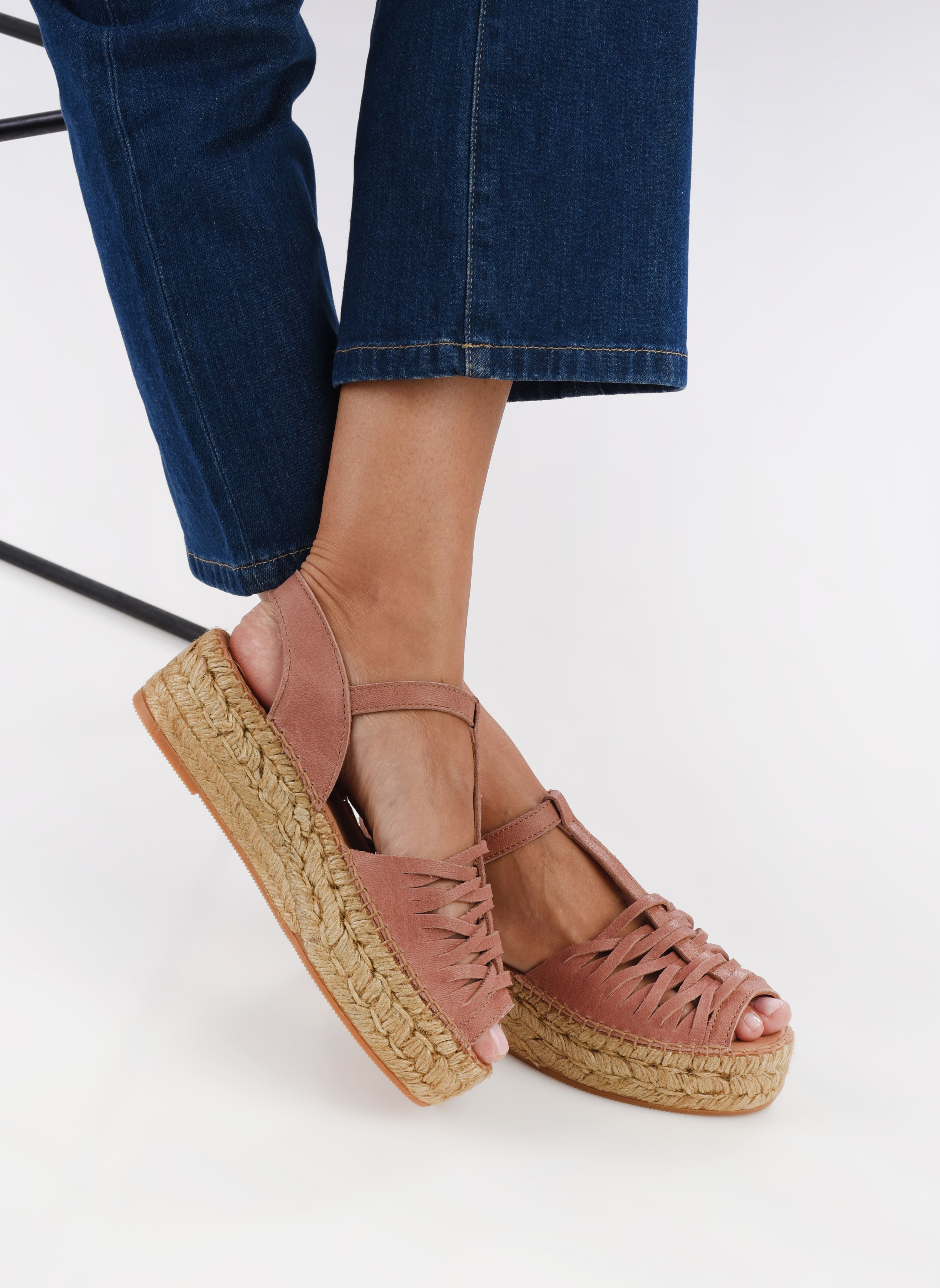 Espadrilles met sleehak en plateau FOIS DOUBLE dames roze Naguisa Espadrilles met sleehak en plateau FOIS DOUBLE dames roze BROWNIE