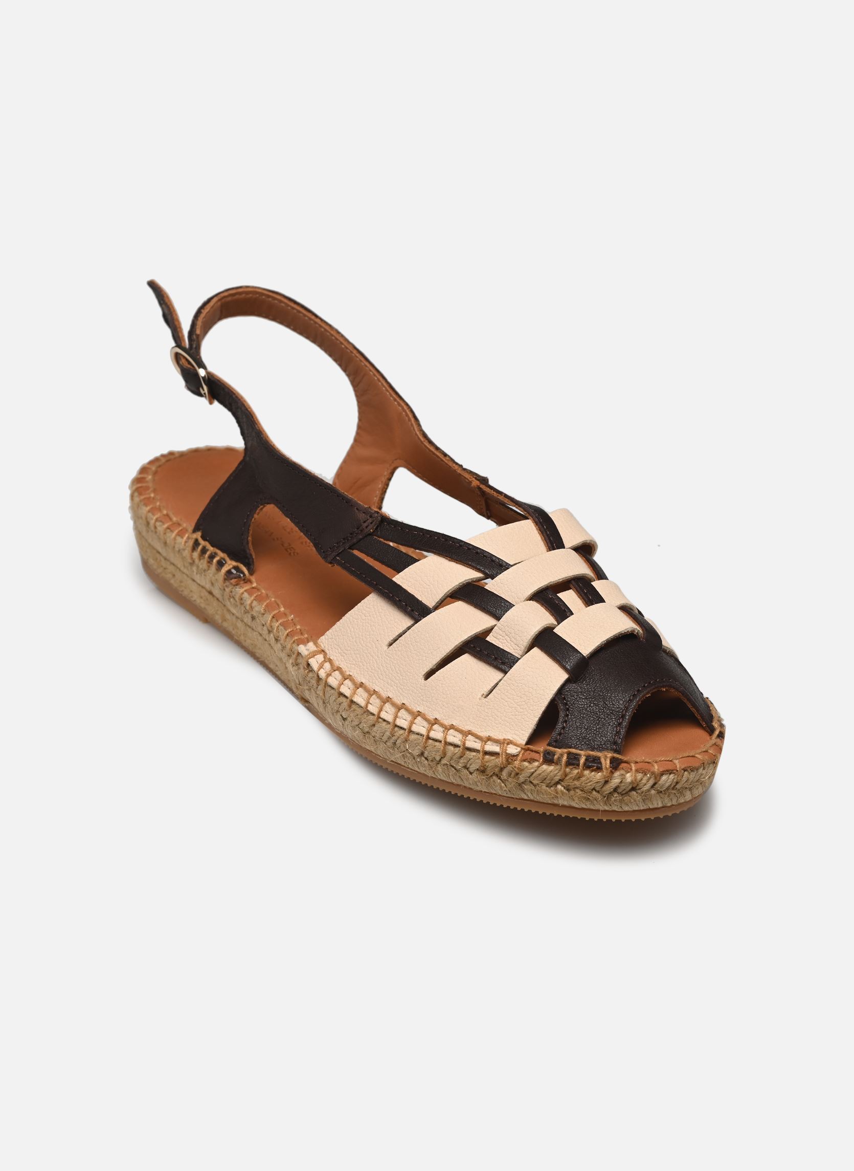 Flache Espadrilles ETEL damen weiß Naguisa Flache Espadrilles ETEL damen weiß BROWN ECRU