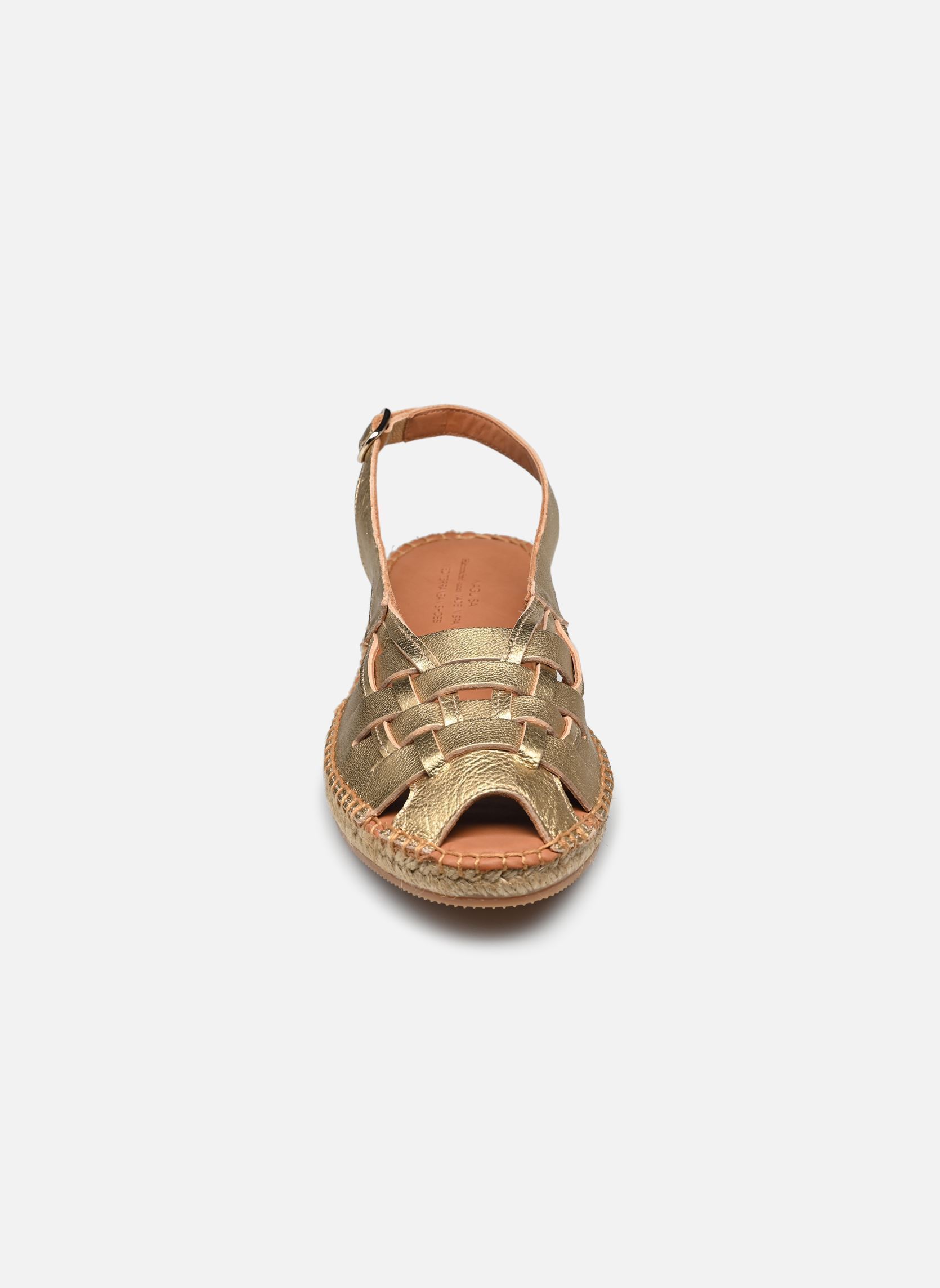 Platte espadrilles ETEL dames goud en brons Naguisa Platte espadrilles ETEL dames goud en brons LIGHT GOLD