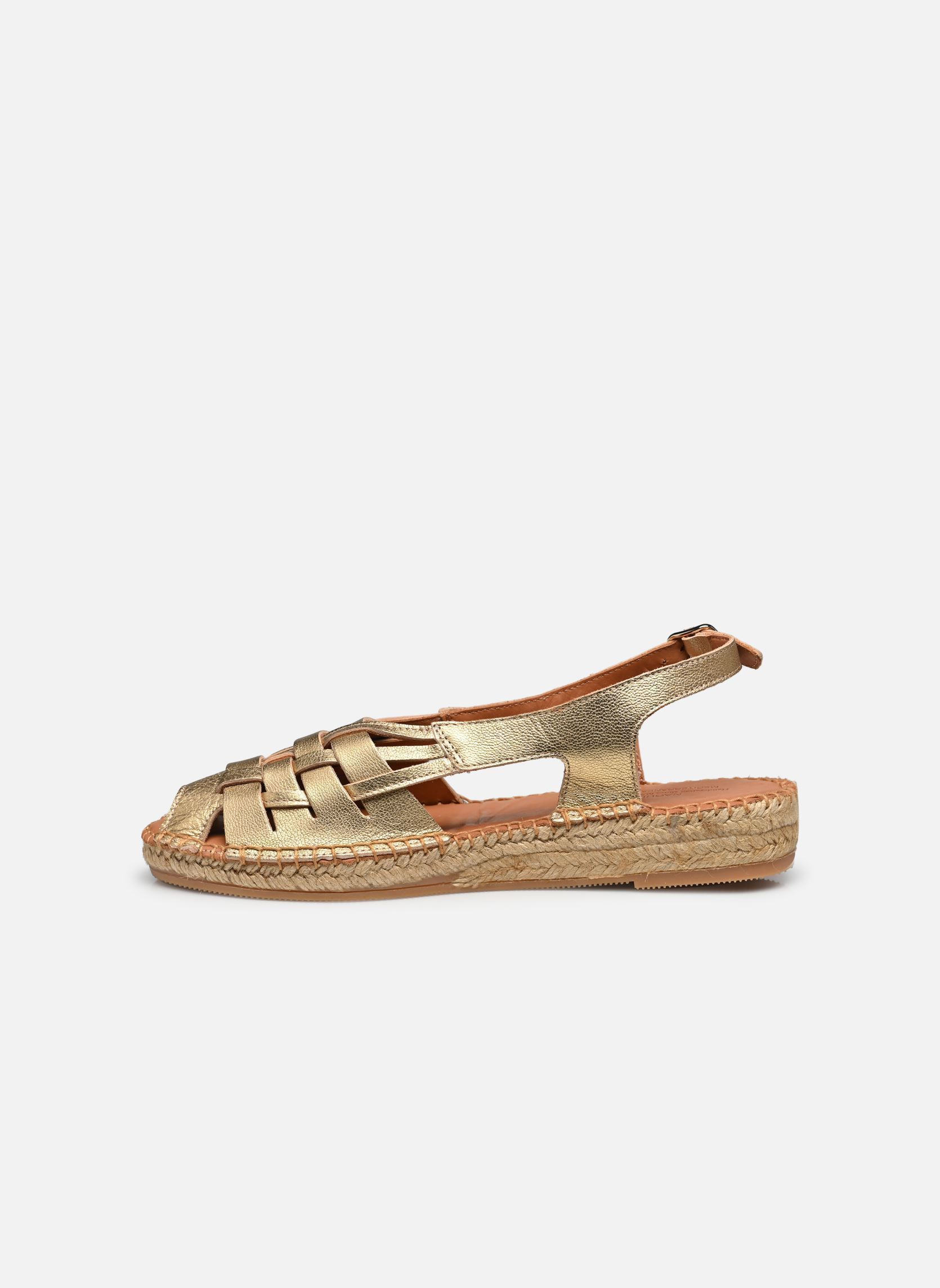 Platte espadrilles ETEL dames goud en brons Naguisa Platte espadrilles ETEL dames goud en brons LIGHT GOLD