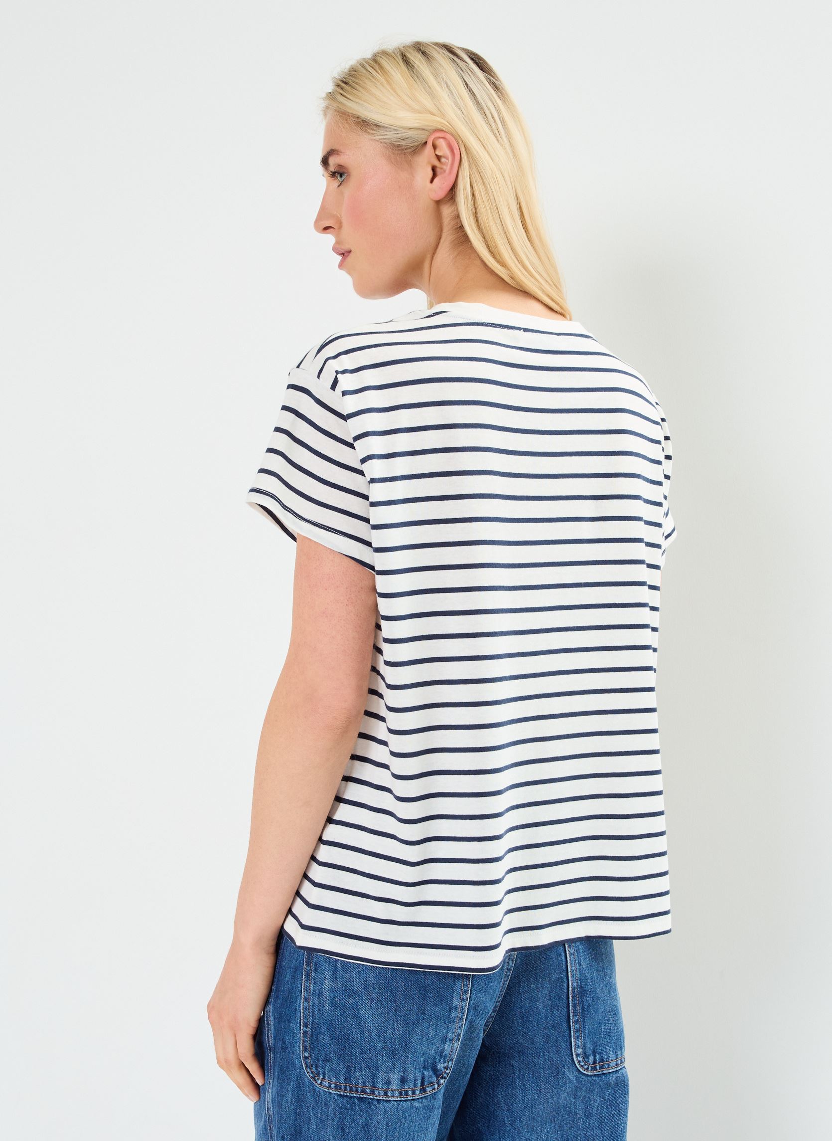 T-shirts met korte mouwen TAMOUR2 marinière dames wit MADE BY T-shirts met korte mouwen TAMOUR2 marinière dames wit IMP_RAYURE MARIN MARINE_ECRU