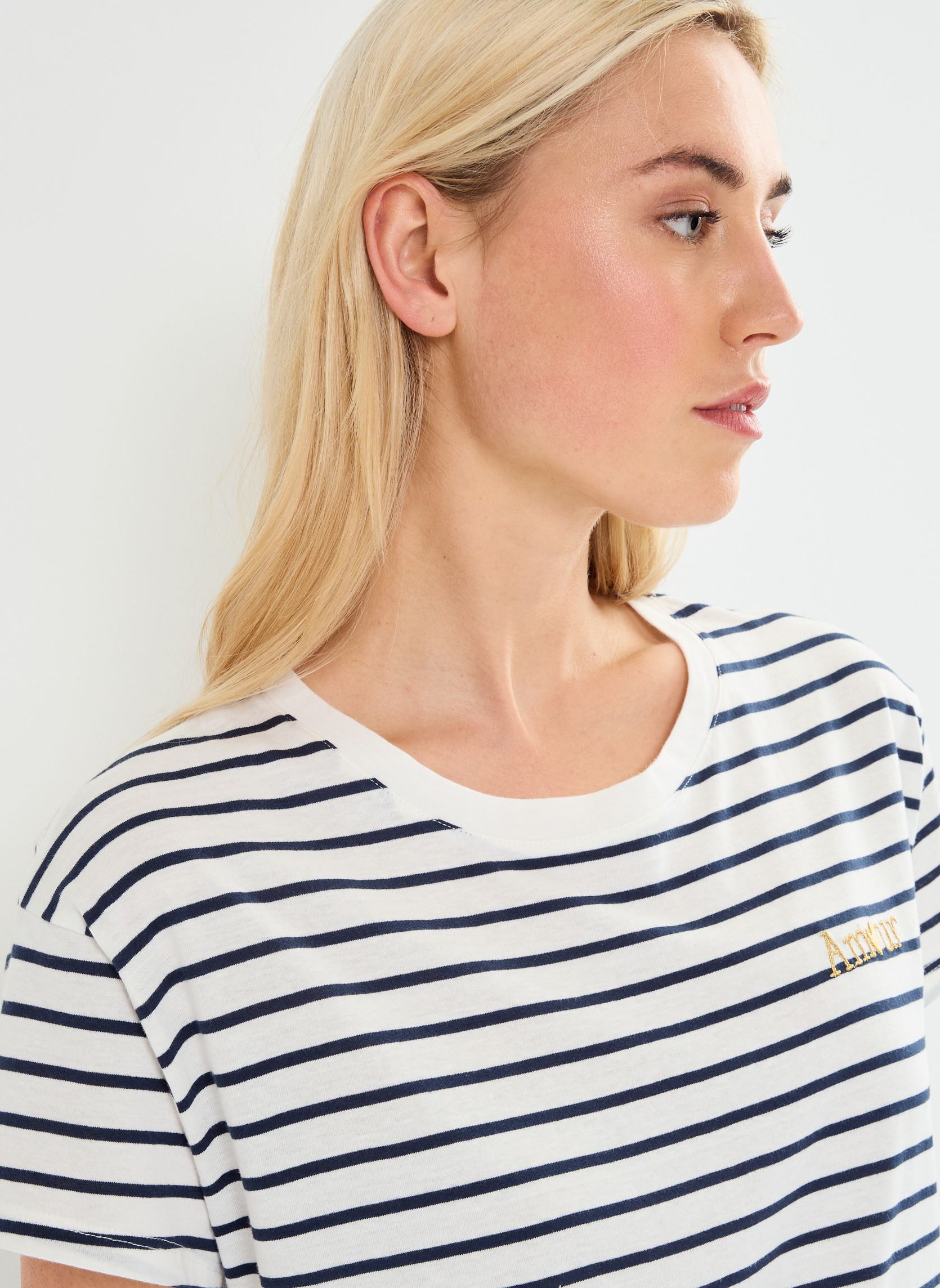 T-shirts met korte mouwen TAMOUR2 marinière dames wit MADE BY T-shirts met korte mouwen TAMOUR2 marinière dames wit IMP_RAYURE MARIN MARINE_ECRU