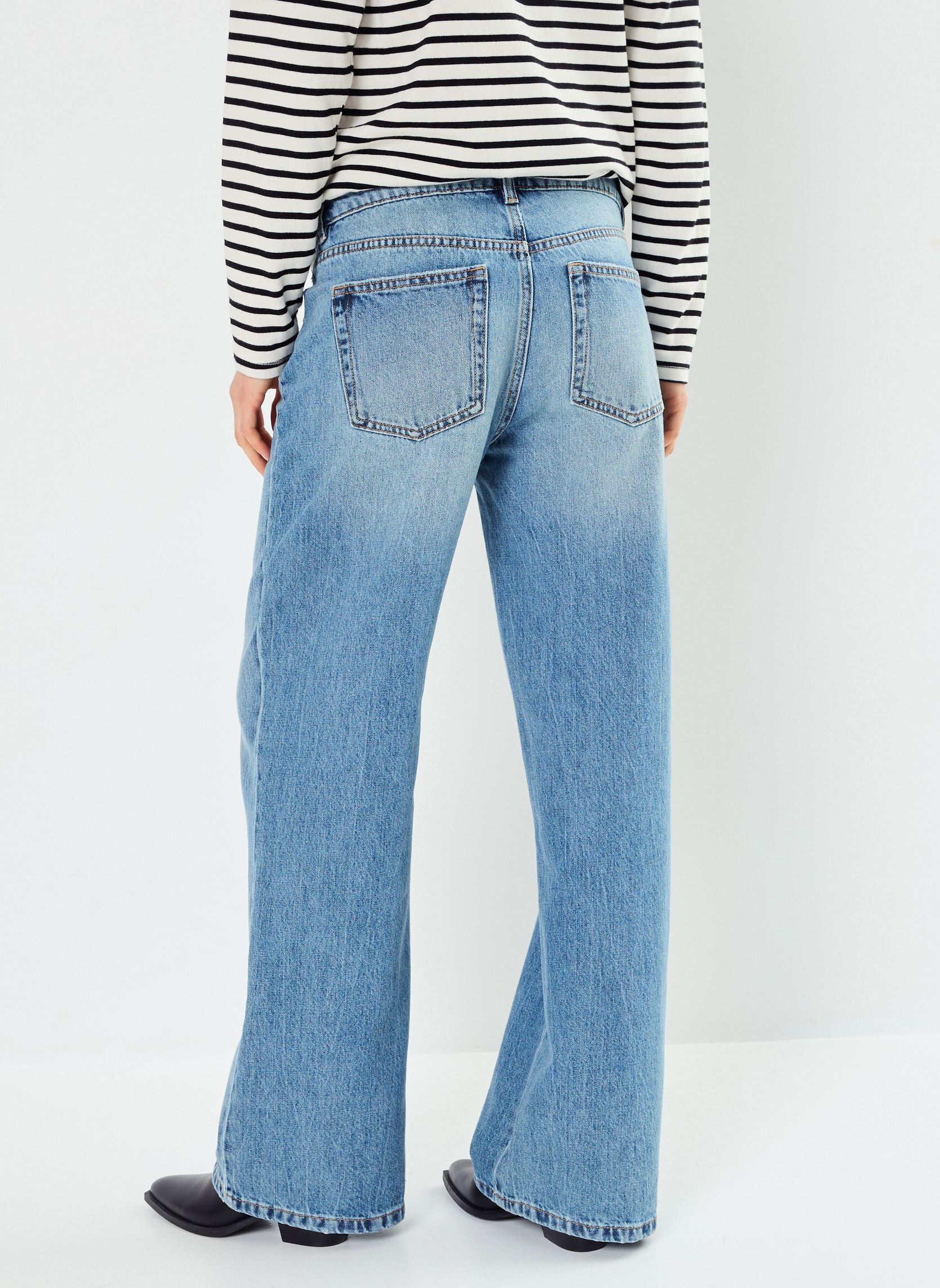 Wijde jeans / Flared Jeans POPPY dames blauw MADE BY Wijde jeans / Flared Jeans POPPY dames blauw DENIM DOUBLE STONE
