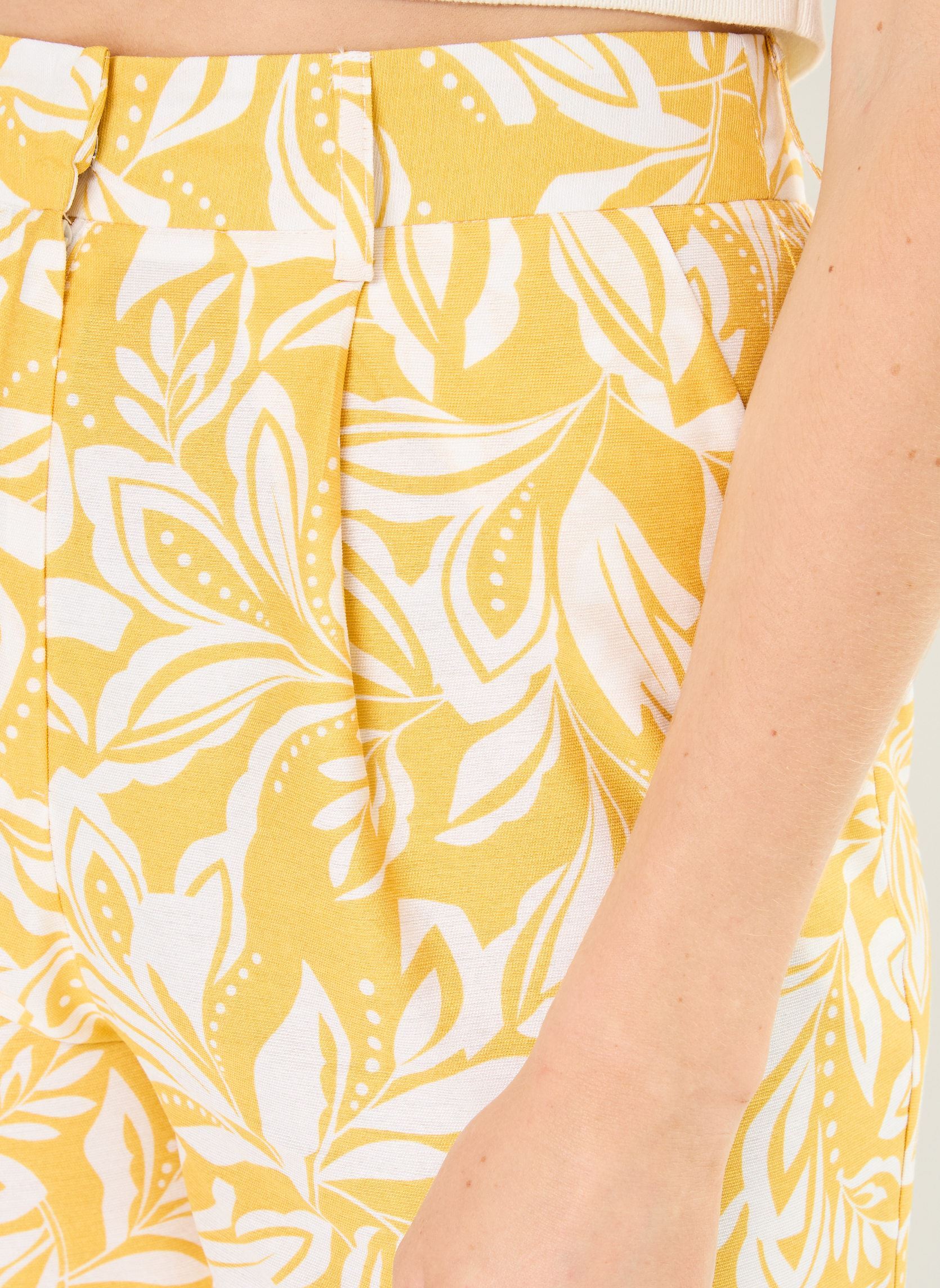 Rechte broeken Pamea dames geel La Petite Etoile Rechte broeken Pamea dames geel BICOLORE JAUNE