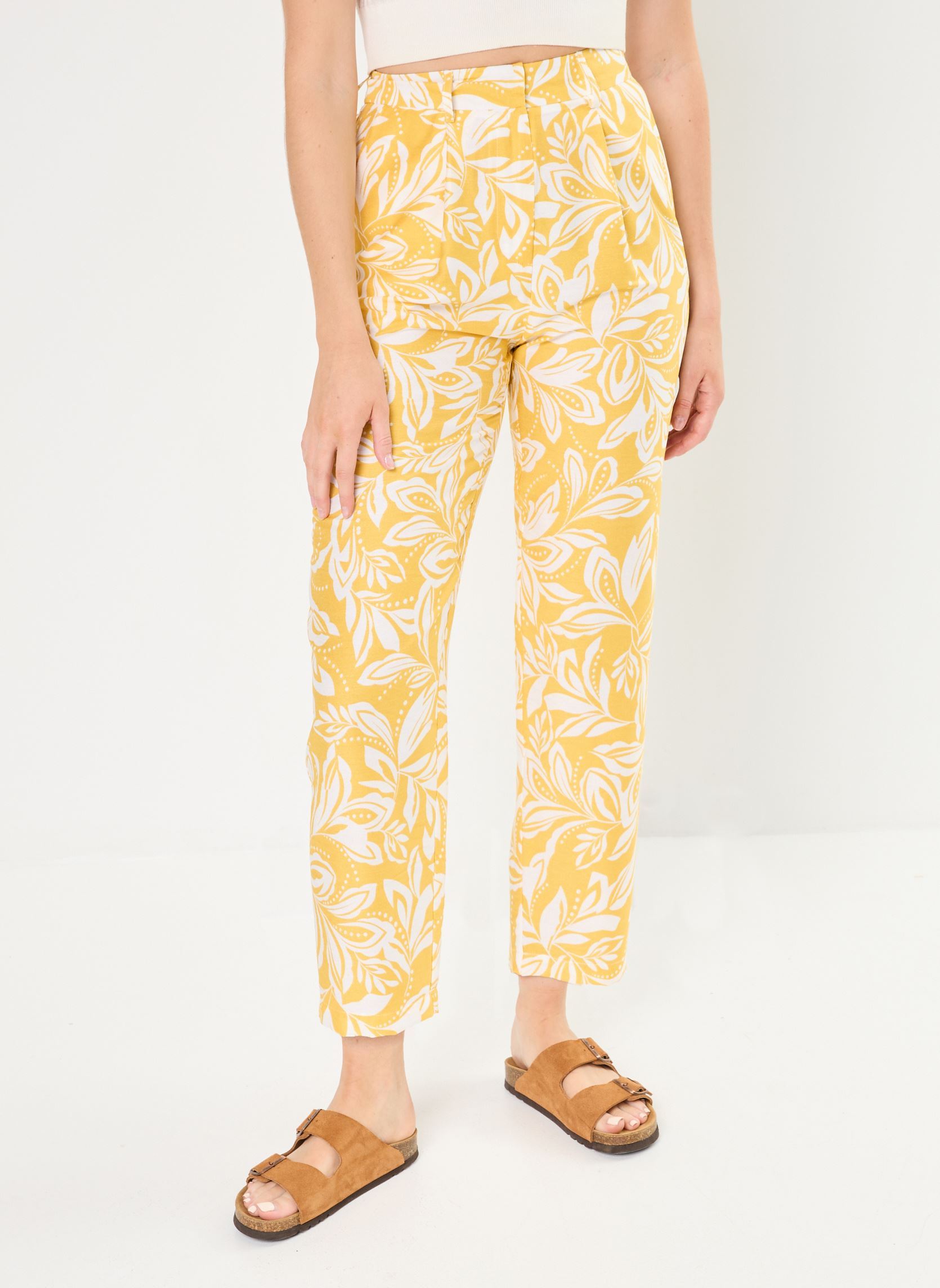 Rechte broeken Pamea dames geel La Petite Etoile Rechte broeken Pamea dames geel BICOLORE JAUNE