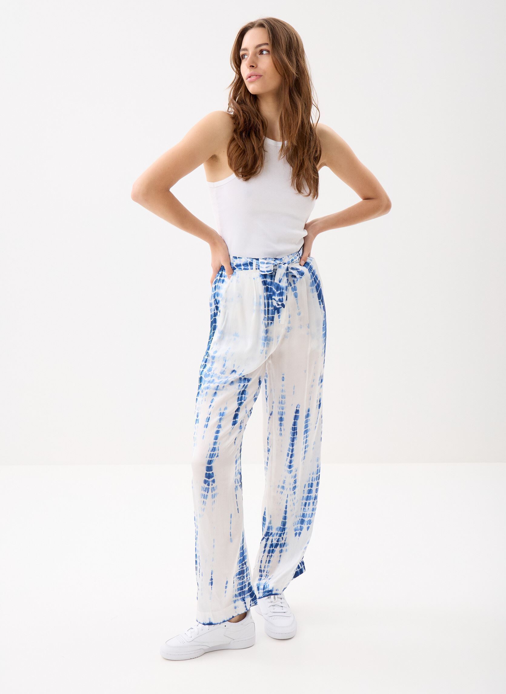 Pantalons larges Poman femme bleu La Petite Etoile Pantalons larges Poman femme bleu Tie&Dye