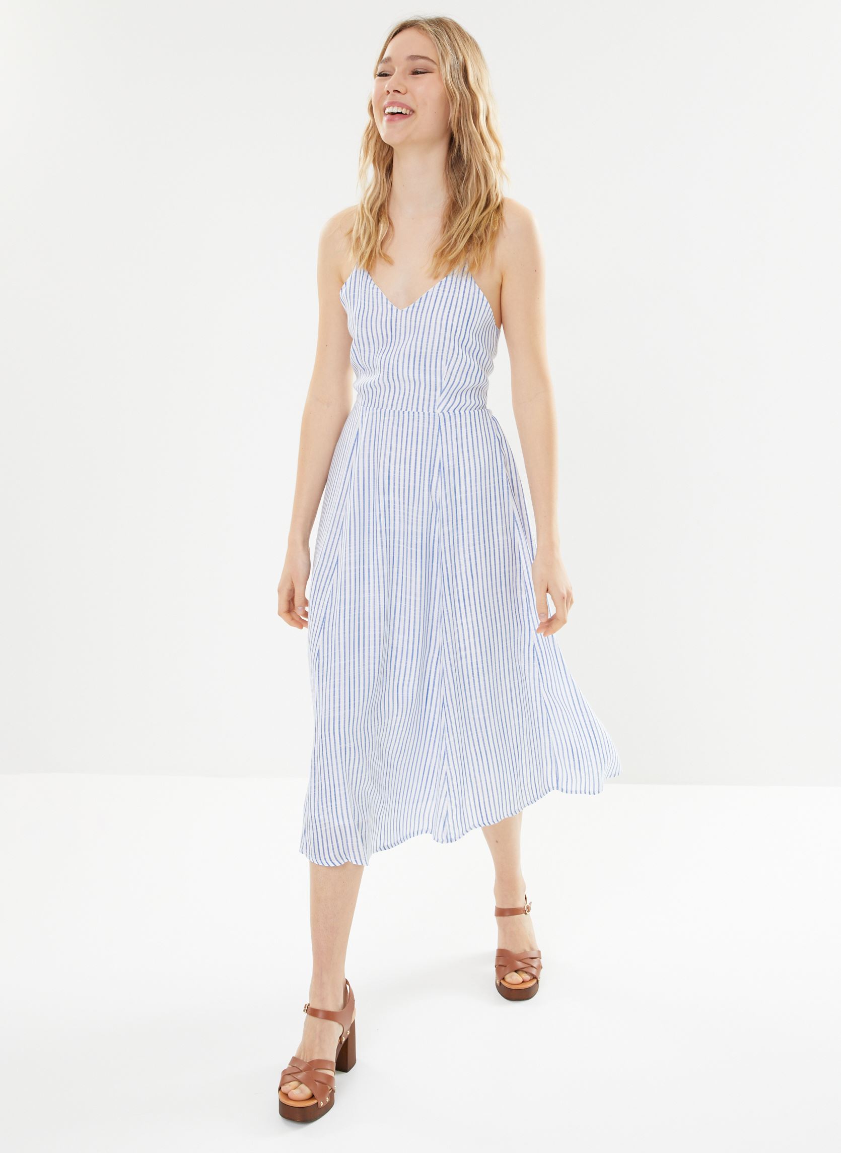 Robes longues Raima femme bleu La Petite Etoile Robes longues Raima femme bleu Ecru/Bleu