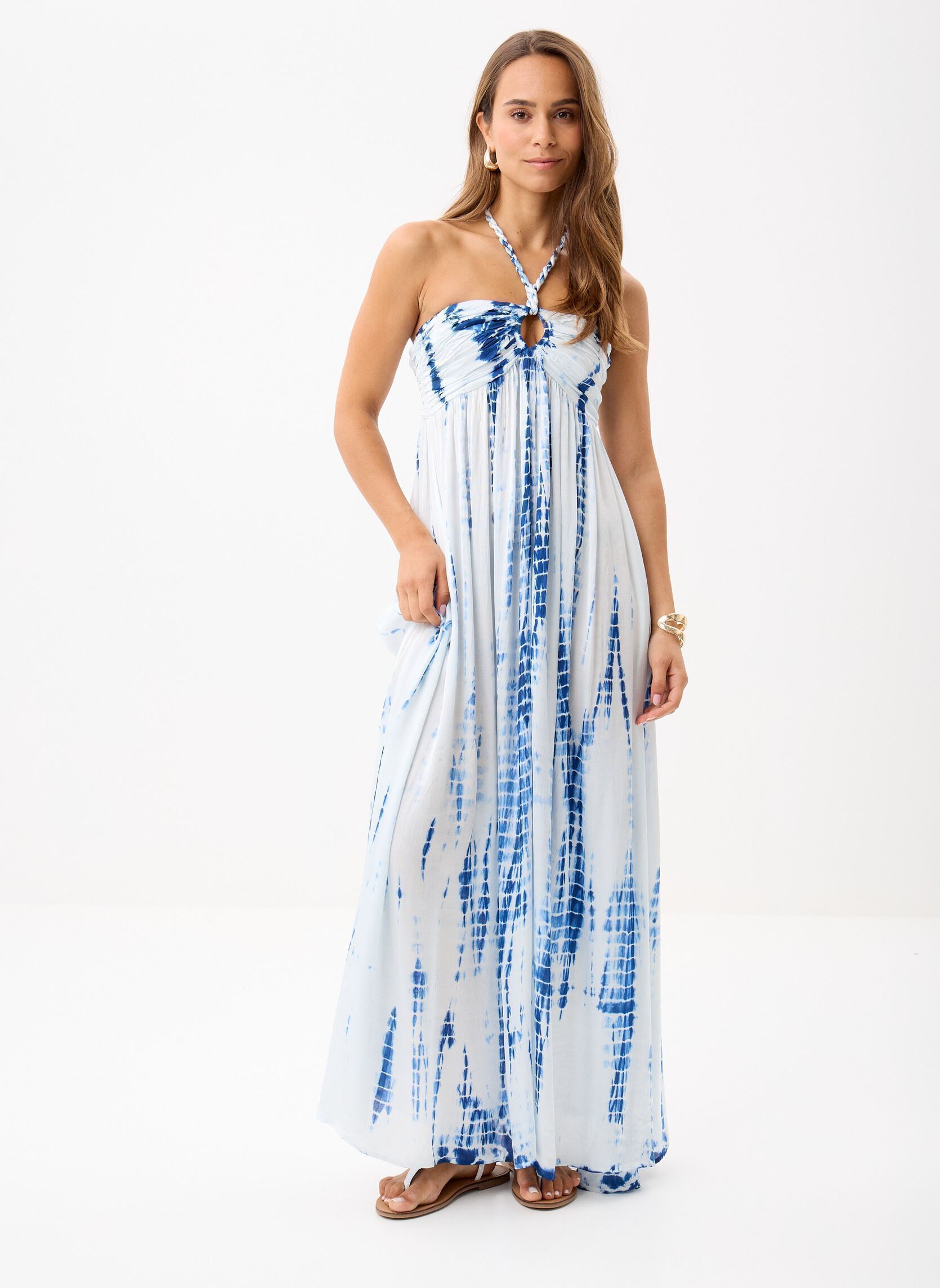 Robes longues Renza femme bleu La Petite Etoile Robes longues Renza femme bleu Tie&Dye