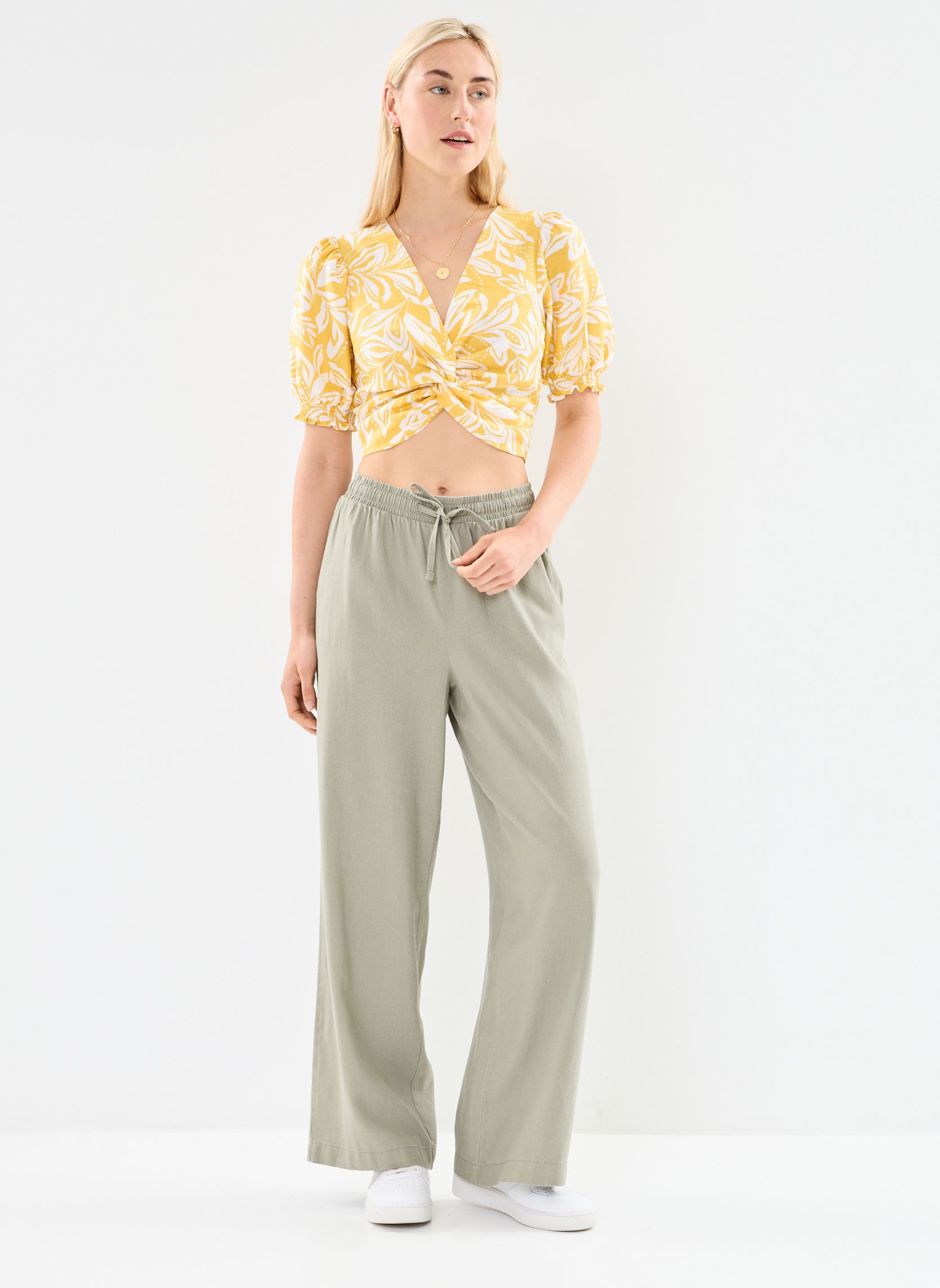 Blouses manches courtes Timea femme jaune La Petite Etoile Blouses manches courtes Timea femme jaune Bicolore Jaune