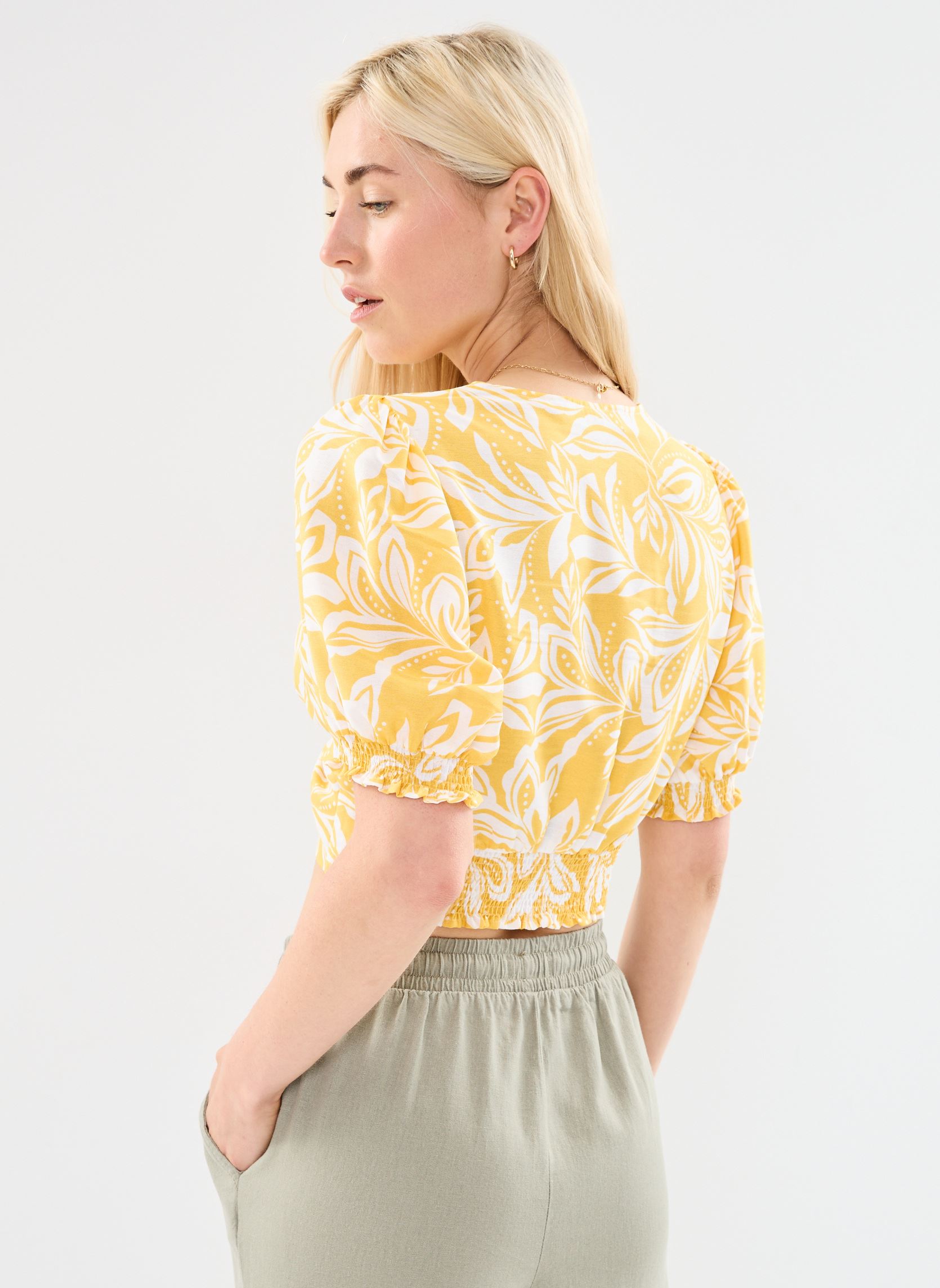 Blouses manches courtes Timea femme jaune La Petite Etoile Blouses manches courtes Timea femme jaune Bicolore Jaune