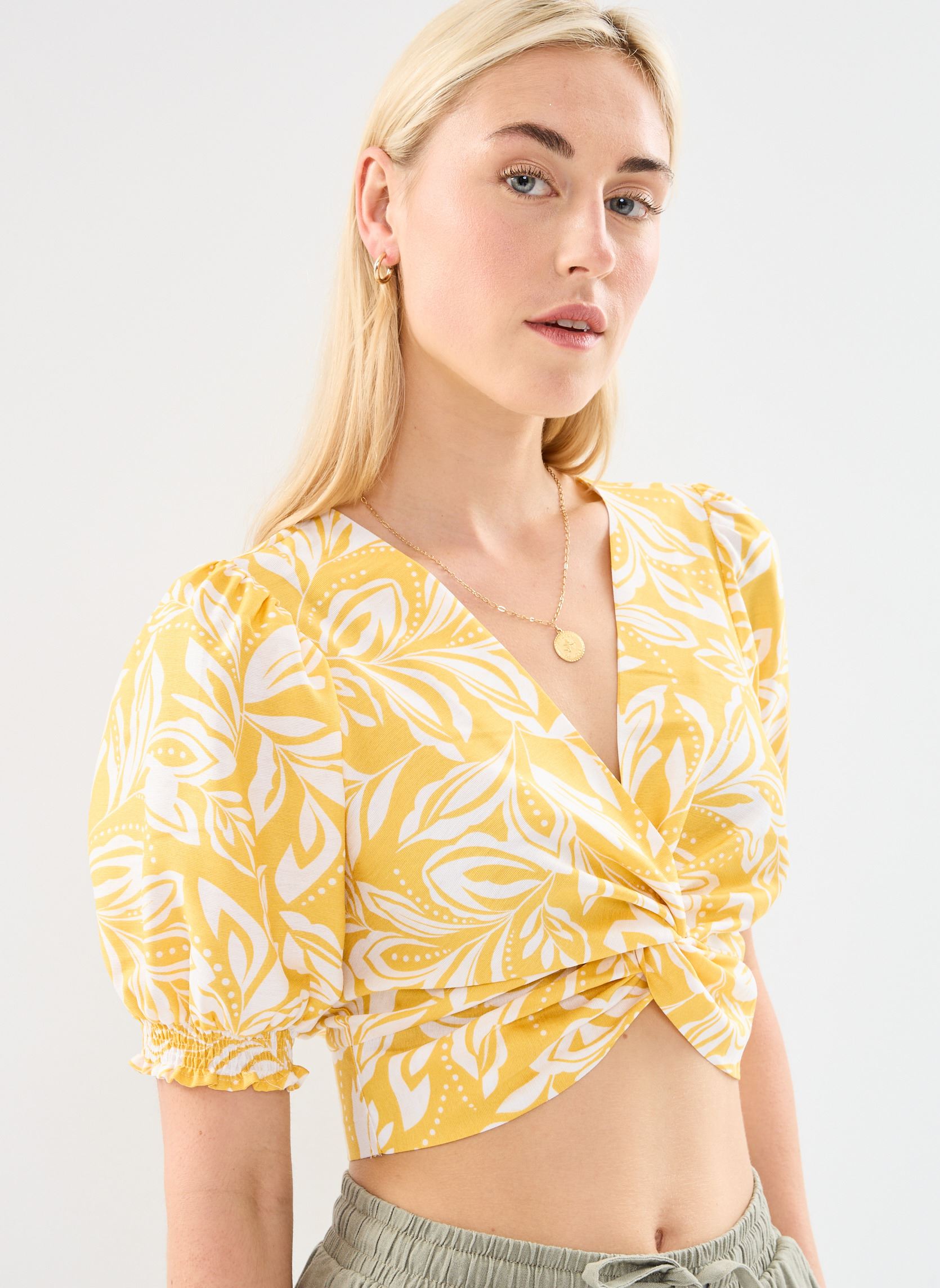 Blouses manches courtes Timea femme jaune La Petite Etoile Blouses manches courtes Timea femme jaune Bicolore Jaune