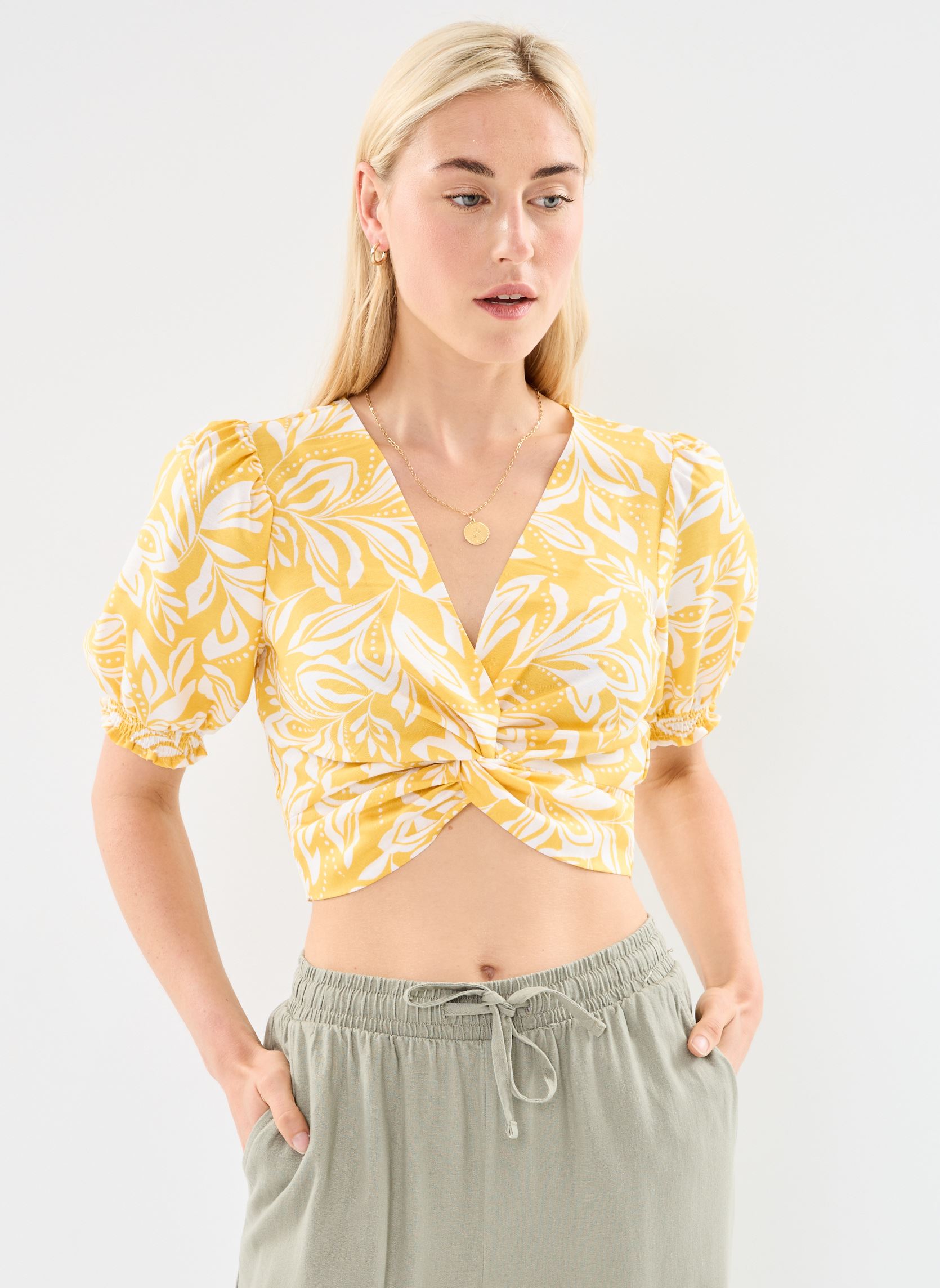 Blouses manches courtes Timea femme jaune La Petite Etoile Blouses manches courtes Timea femme jaune Bicolore Jaune
