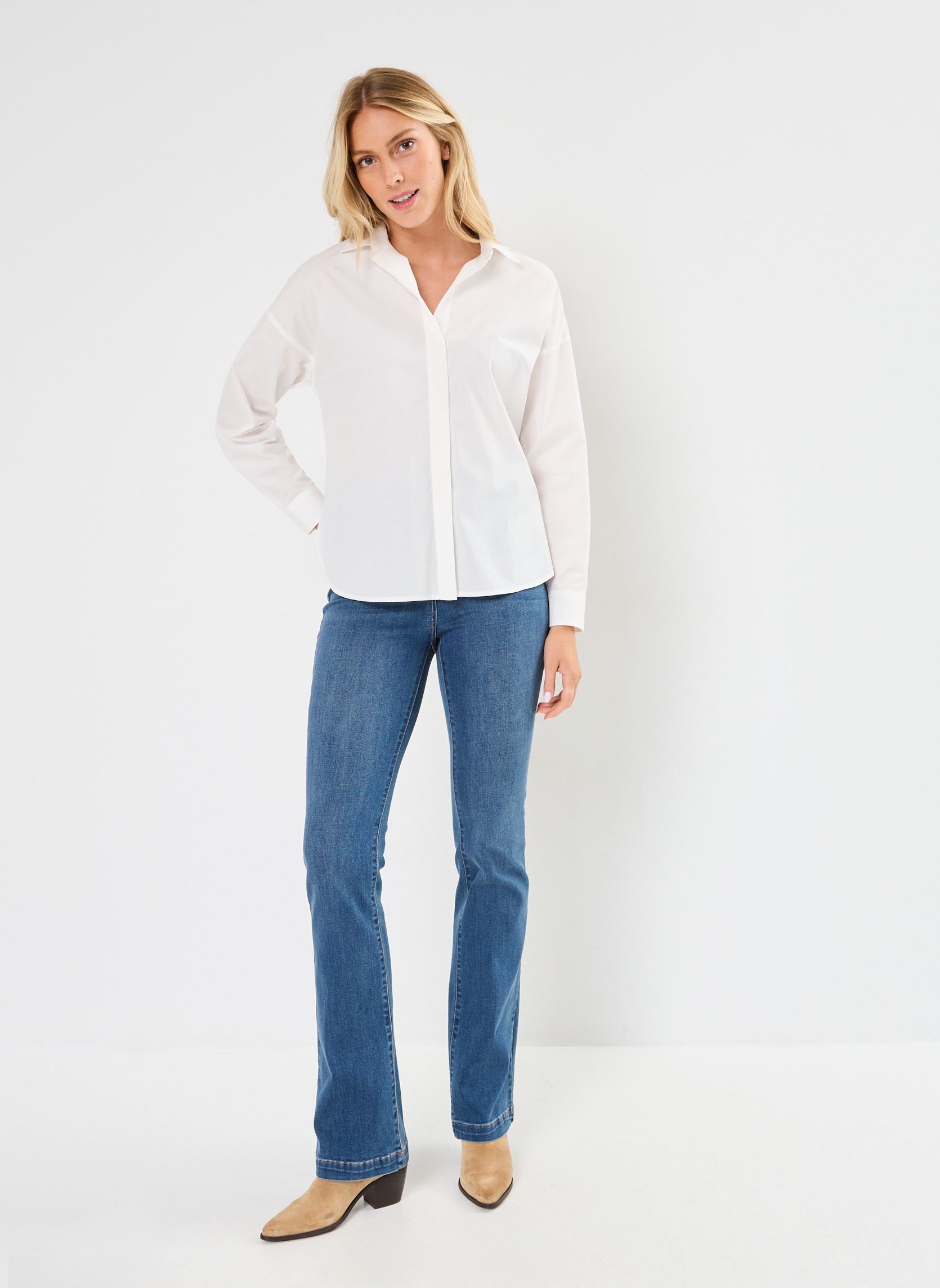 Langarm-Hemden BIANCCA2 damen weiß Georgia Rose Langarm-Hemden BIANCCA2 damen weiß CLOUD DANCER