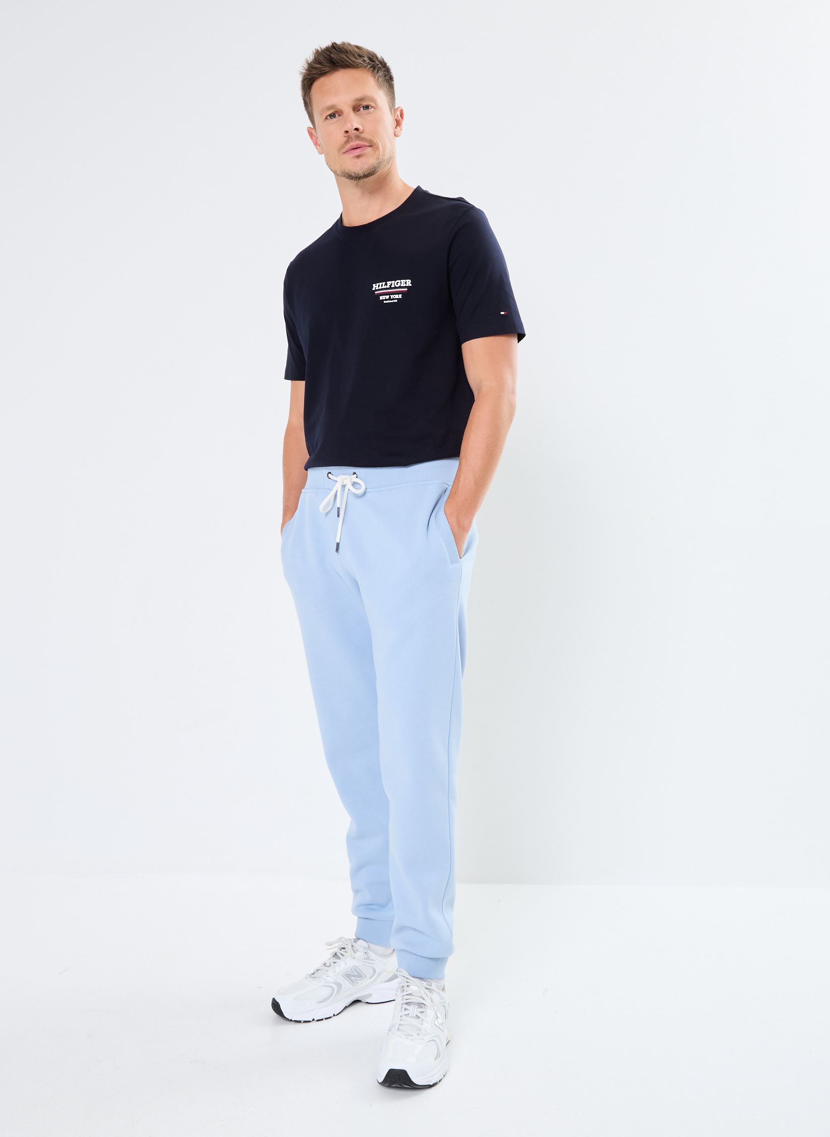 Joggingbroeken PSIMON jogging heren blauw MADE BY Joggingbroeken PSIMON jogging heren blauw Soft chambray